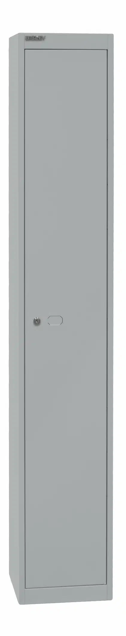 Garderoben- & Schließfachsystem OFFICE - Bisley Garderobenschrank Office, 1 Abteil, 1 Fach, T 457 mm, Farbe silber