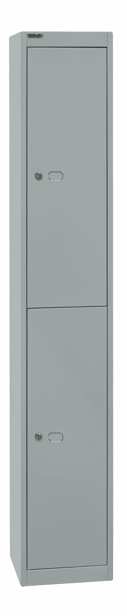 Garderoben- & Schließfachsystem OFFICE - Bisley Garderobenschrank Office, 1 Abteil, 1 Fach, T 457 mm, Farbe silber