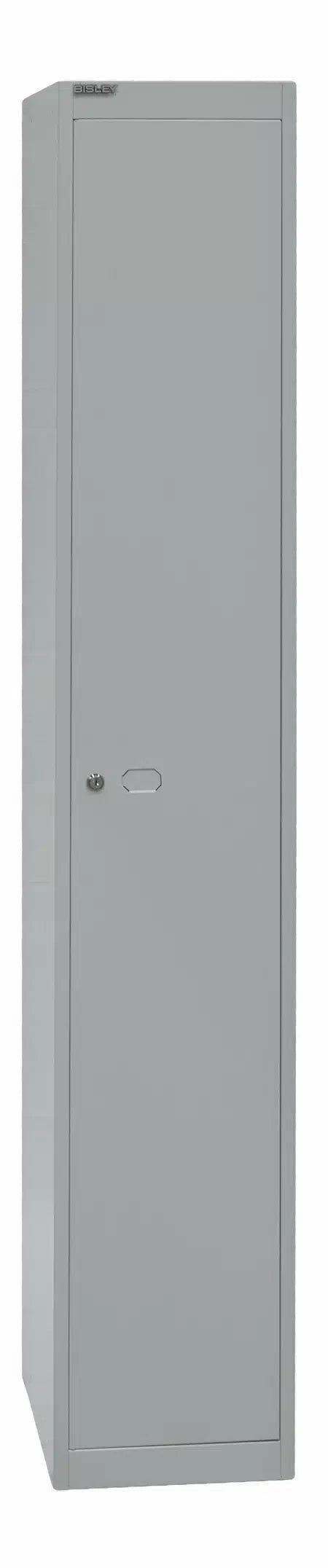 Garderoben- & Schließfachsystem OFFICE - Bisley Garderobenschrank Office, 1 Abteil, 1 Fach, T 457 mm, Farbe silber