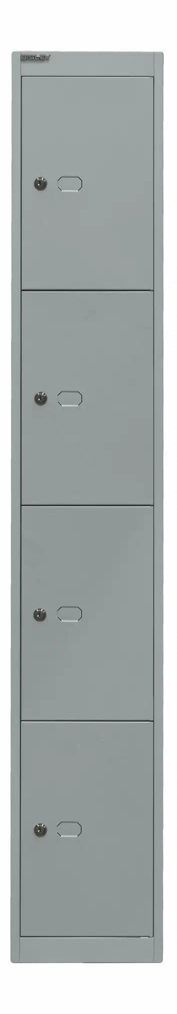 Garderoben- & Schließfachsystem OFFICE - Bisley Garderobenschrank Office, 1 Abteil, 1 Fach, T 457 mm, Farbe silber