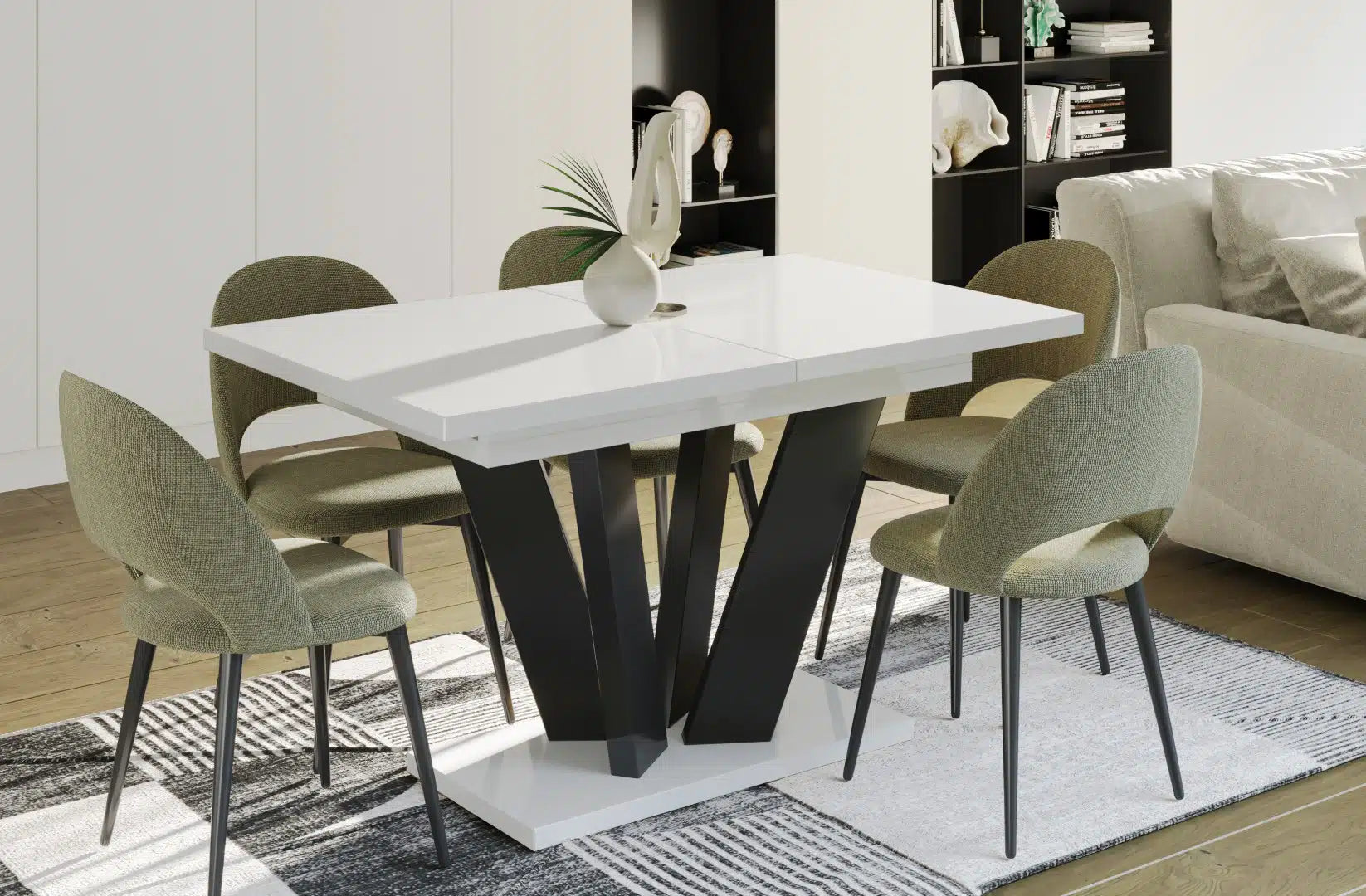 Der exquisite, ausziehbaren Holz Esstisch Alex von Endo Möbel - ein wahrer Blickfang für Ihr Esszimmer! Mit seiner innovativen Ausziehfunktion ist dieser Tisch perfekt für gesellige Abende mit Familie und Freunden geeignet