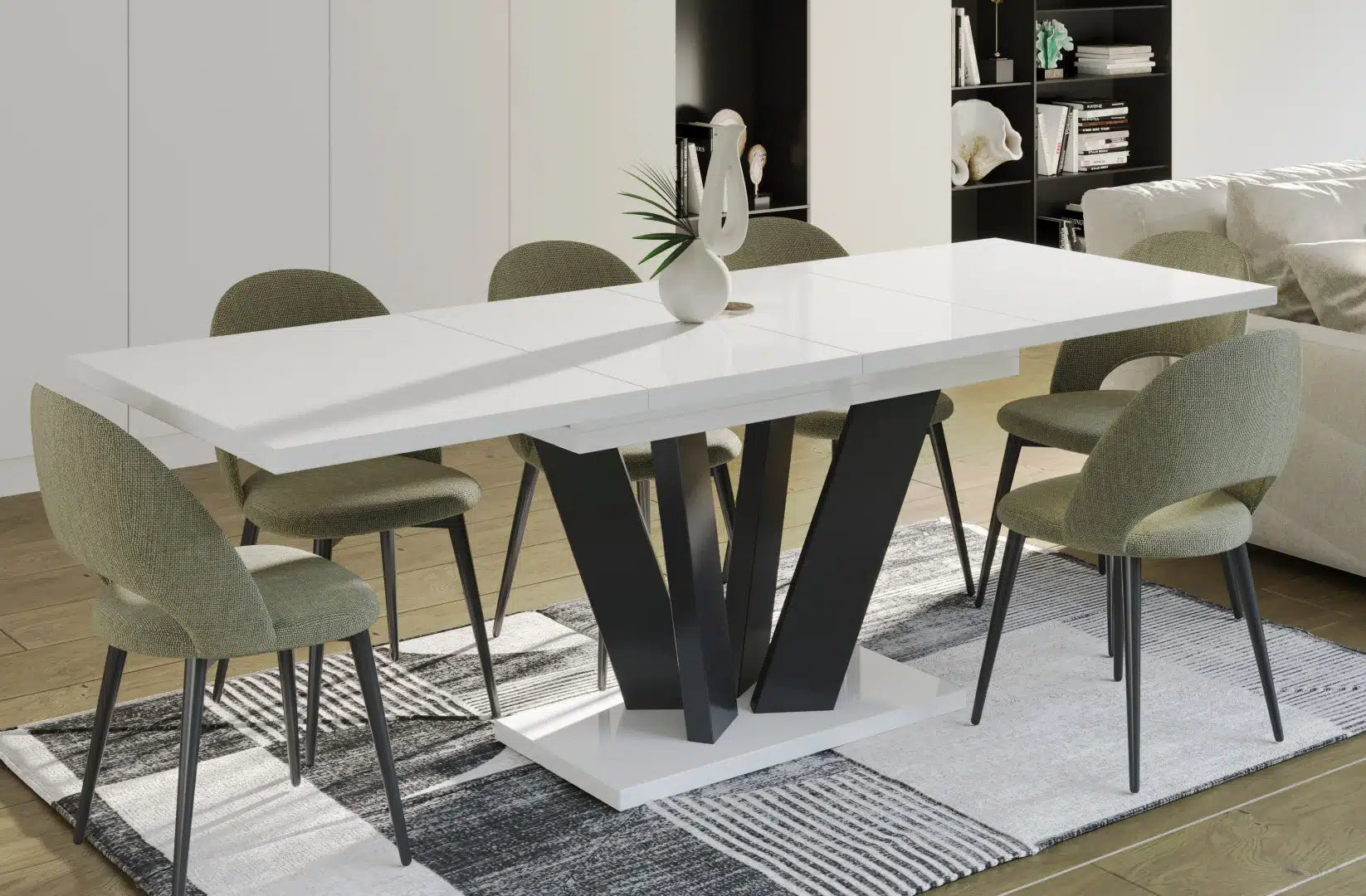 Der exquisite, ausziehbaren Holz Esstisch Alex von Endo Möbel - ein wahrer Blickfang für Ihr Esszimmer! Mit seiner innovativen Ausziehfunktion ist dieser Tisch perfekt für gesellige Abende mit Familie und Freunden geeignet