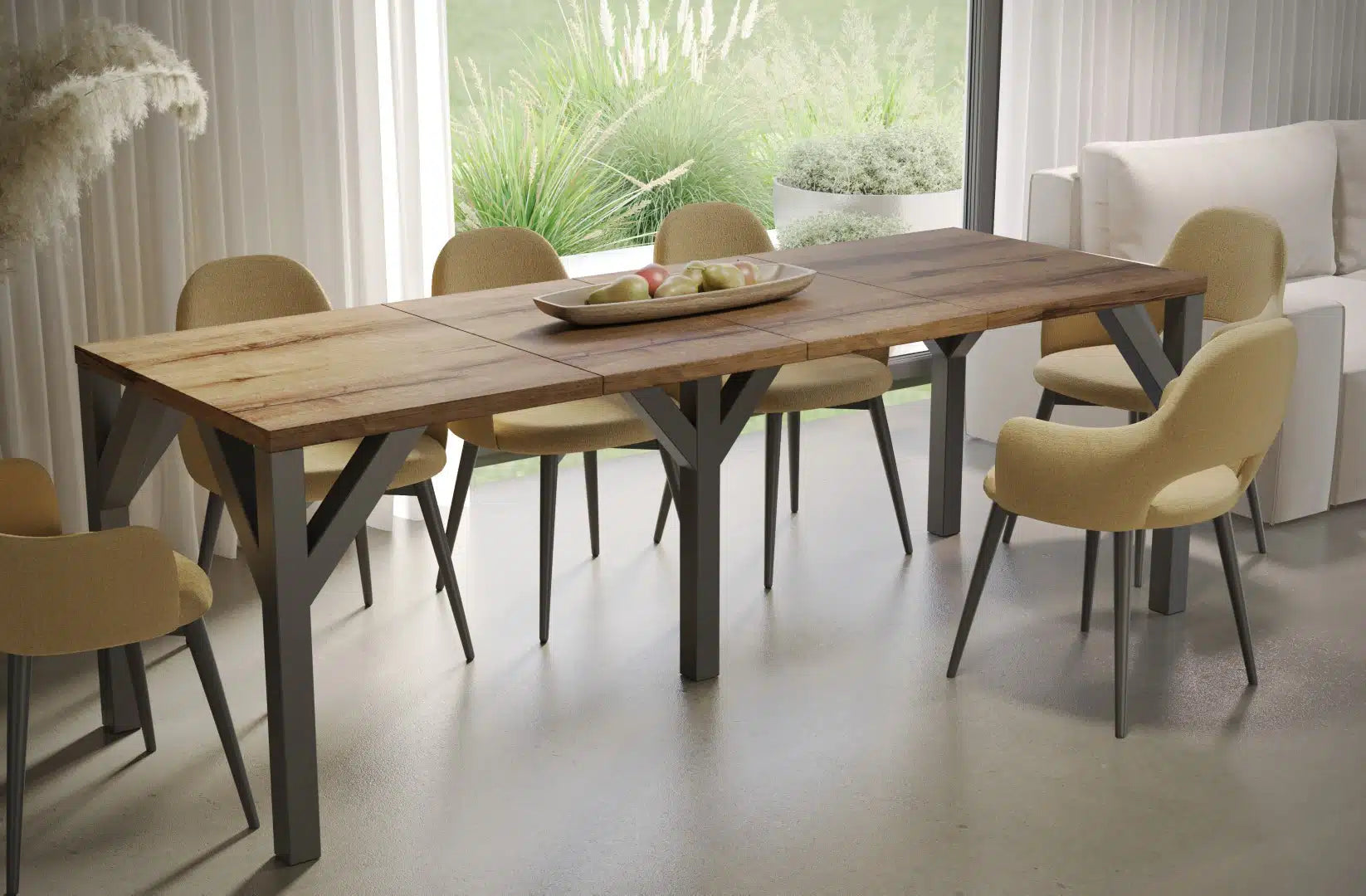 Der exquisite, ausziehbaren Holz Esstisch Baltika von Endo Möbel - ein wahrer Blickfang für Ihr Esszimmer! Mit seiner innovativen Ausziehfunktion ist dieser Tisch perfekt für gesellige Abende mit Familie und Freunden geeignet