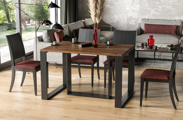 Der exquisite, ausziehbaren Holz Esstisch Borys von Endo Möbel - ein wahrer Blickfang für Ihr Esszimmer! Mit seiner innovativen Ausziehfunktion ist dieser Tisch perfekt für gesellige Abende mit Familie und Freunden geeignet