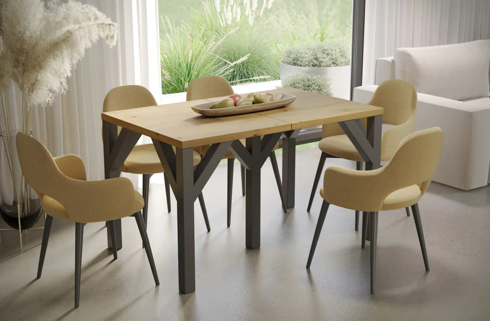 Der exquisite, ausziehbaren Holz Esstisch Dunaj von Endo Möbel - ein wahrer Blickfang für Ihr Esszimmer! Mit seiner innovativen Ausziehfunktion ist dieser Tisch perfekt für gesellige Abende mit Familie und Freunden geeignet