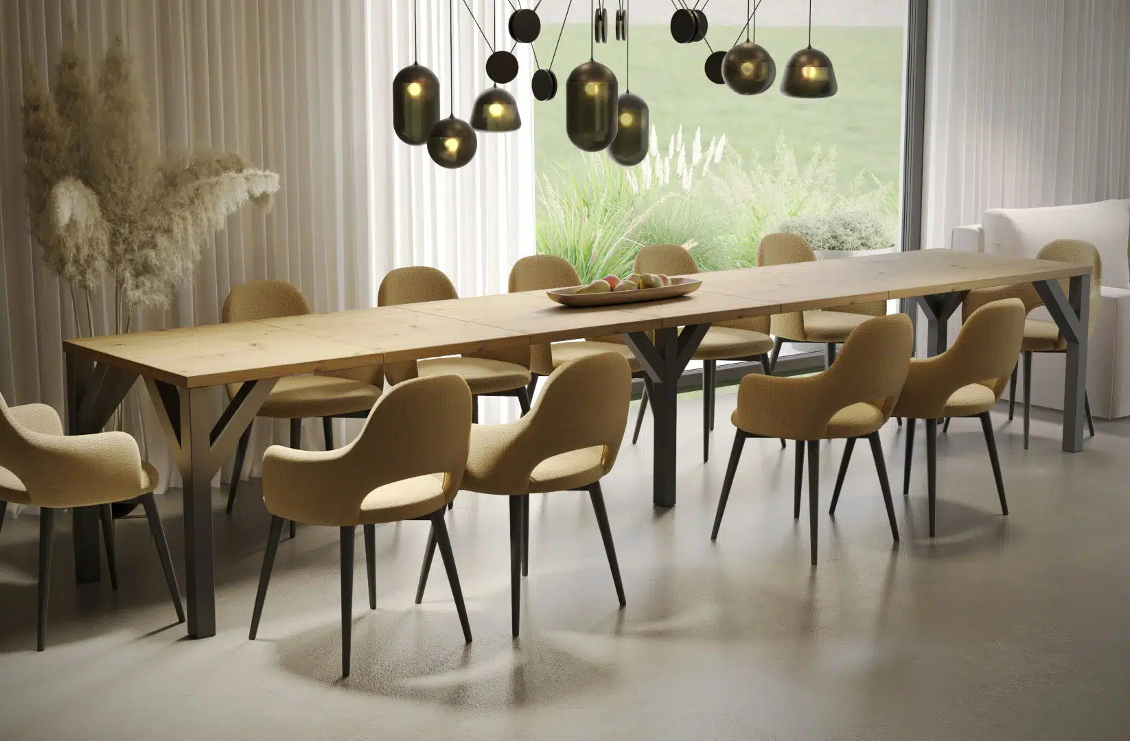 Der exquisite, ausziehbaren Holz Esstisch Dunaj von Endo Möbel - ein wahrer Blickfang für Ihr Esszimmer! Mit seiner innovativen Ausziehfunktion ist dieser Tisch perfekt für gesellige Abende mit Familie und Freunden geeignet