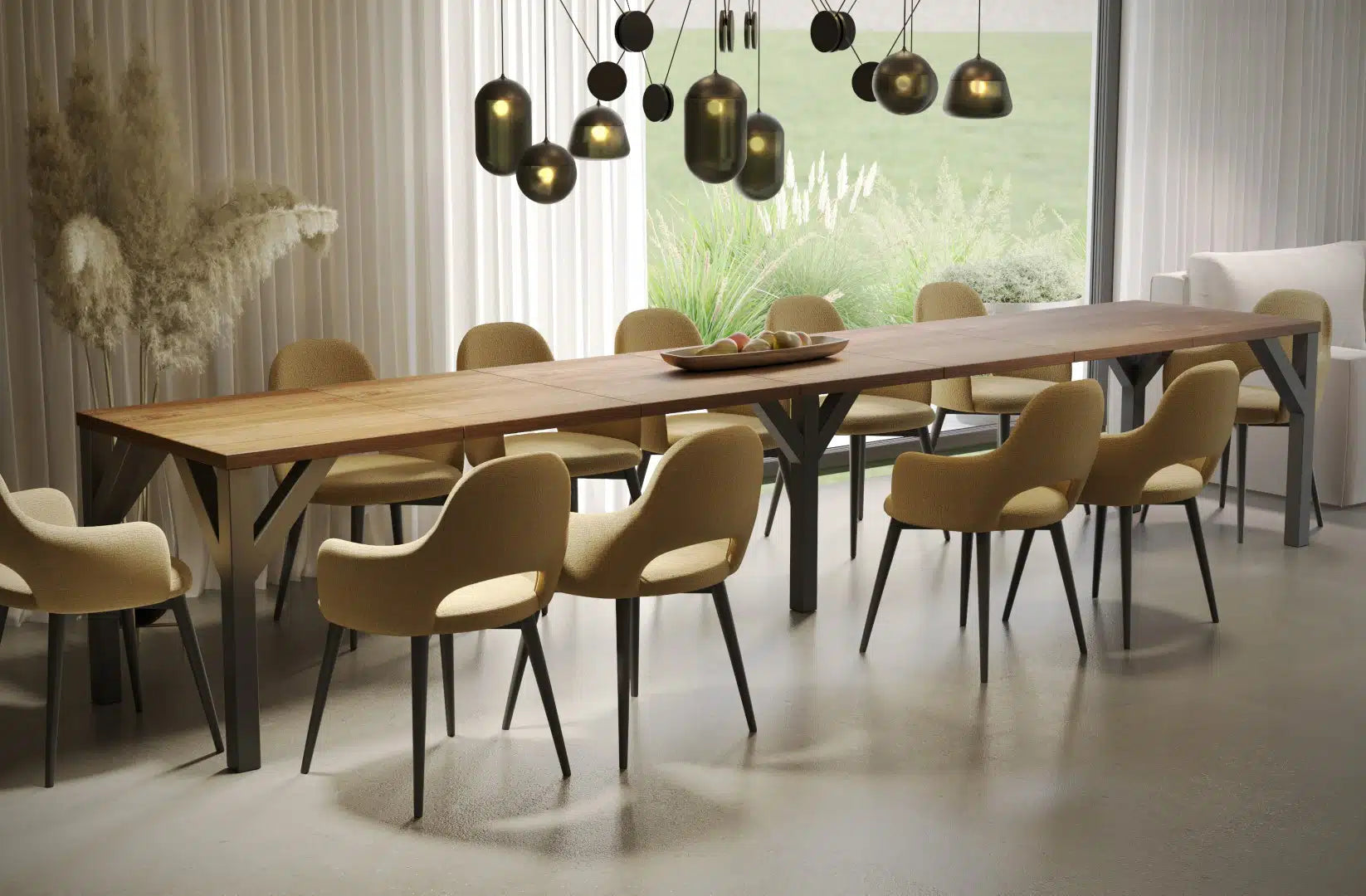 Der exquisite, ausziehbaren Holz Esstisch Dunaj von Endo Möbel - ein wahrer Blickfang für Ihr Esszimmer! Mit seiner innovativen Ausziehfunktion ist dieser Tisch perfekt für gesellige Abende mit Familie und Freunden geeignet