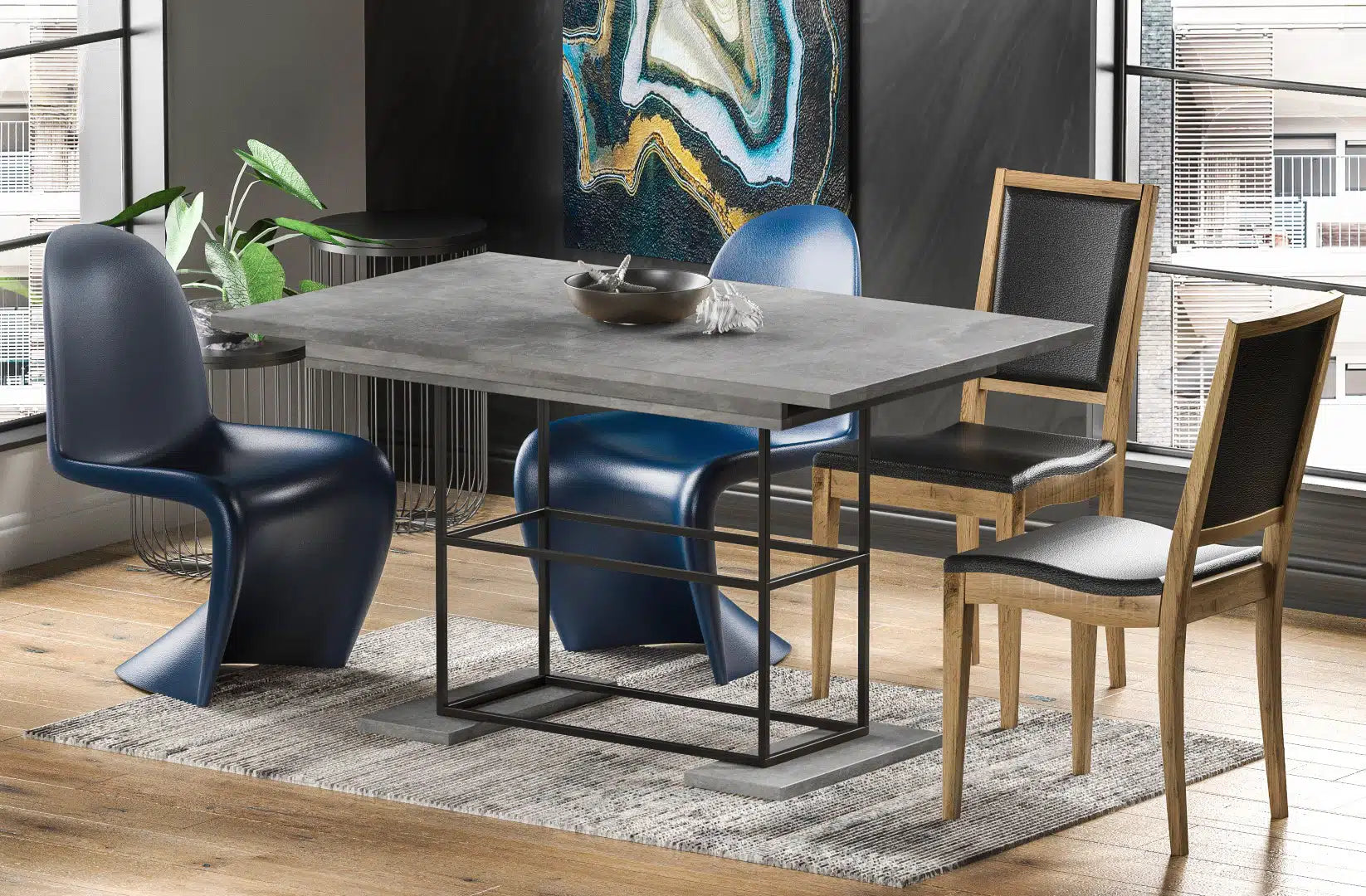 Der exquisite, ausziehbaren Holz Esstisch Gani von Endo Möbel - ein wahrer Blickfang für Ihr Esszimmer! Mit seiner innovativen Ausziehfunktion ist dieser Tisch perfekt für gesellige Abende mit Familie und Freunden geeignet