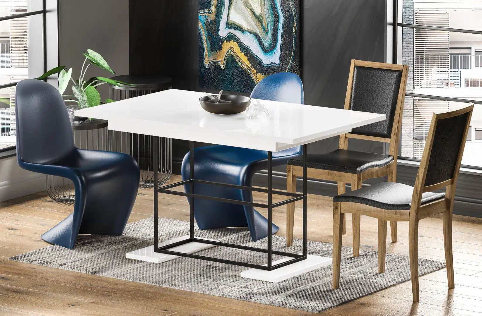 Der exquisite, ausziehbaren Holz Esstisch Gani von Endo Möbel - ein wahrer Blickfang für Ihr Esszimmer! Mit seiner innovativen Ausziehfunktion ist dieser Tisch perfekt für gesellige Abende mit Familie und Freunden geeignet