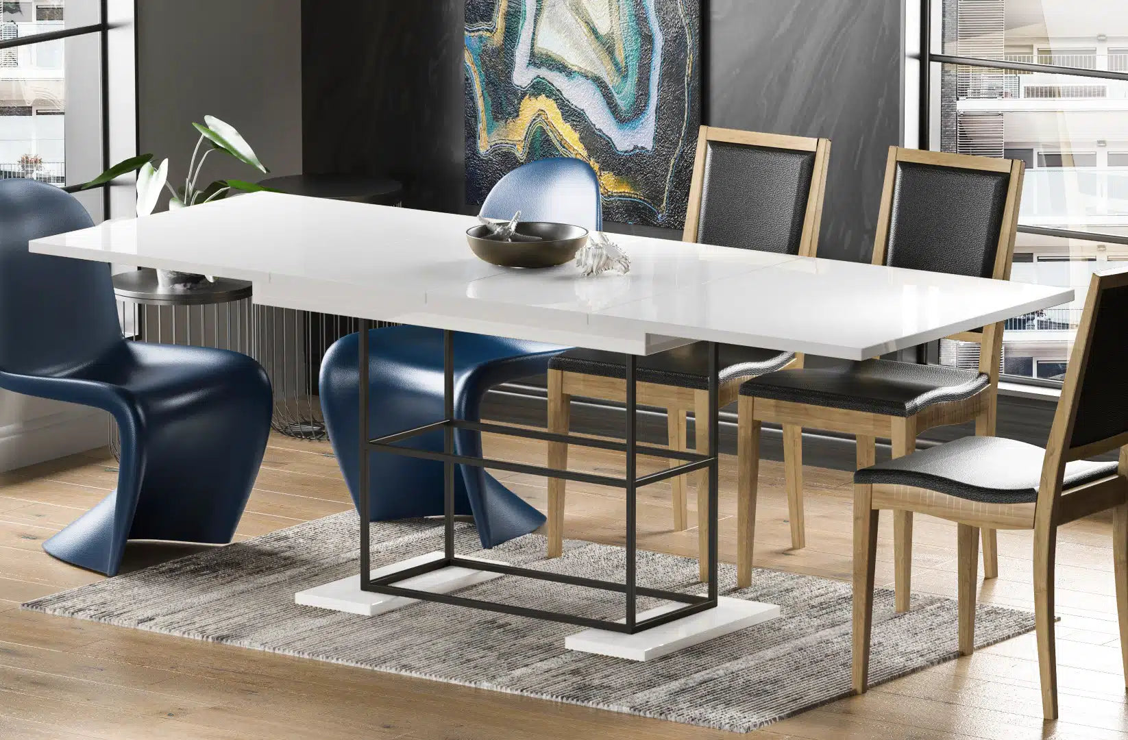 Der exquisite, ausziehbaren Holz Esstisch Gani von Endo Möbel - ein wahrer Blickfang für Ihr Esszimmer! Mit seiner innovativen Ausziehfunktion ist dieser Tisch perfekt für gesellige Abende mit Familie und Freunden geeignet