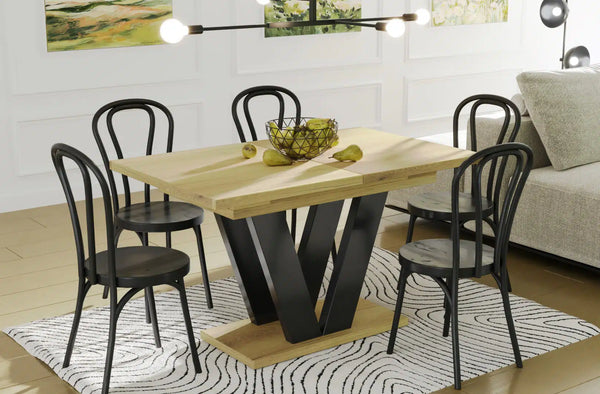 Der exquisite, ausziehbaren Holz Esstisch Lara von Endo Möbel - ein wahrer Blickfang für Ihr Wohnzimmer! Mit seiner innovativen Ausziehfunktion ist dieser Tisch perfekt für gesellige Abende mit Familie und Freunden geeignet