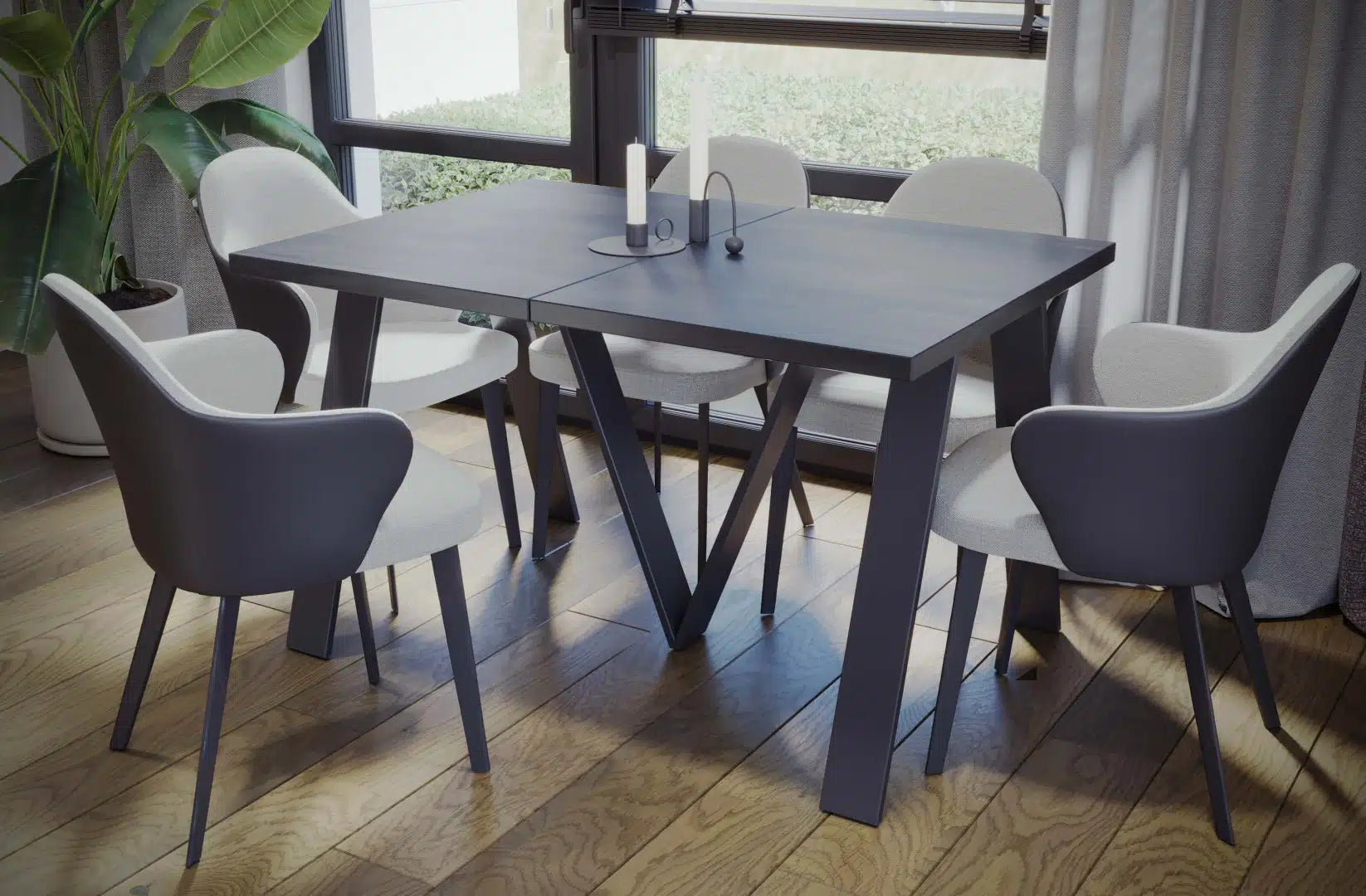 Der exquisite, ausziehbaren Holz Esstisch Lungo von Endo Möbel - ein wahrer Blickfang für Ihr Esszimmer! Mit seiner innovativen Ausziehfunktion ist dieser Tisch perfekt für gesellige Abende mit Familie und Freunden geeignet