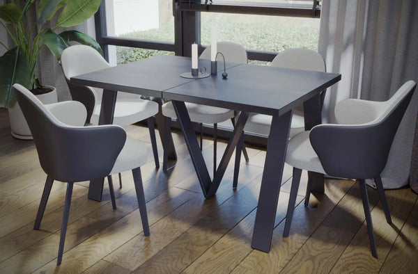 Der exquisite, ausziehbaren Holz Esstisch Lungo von Endo Möbel - ein wahrer Blickfang für Ihr Esszimmer! Mit seiner innovativen Ausziehfunktion ist dieser Tisch perfekt für gesellige Abende mit Familie und Freunden geeignet