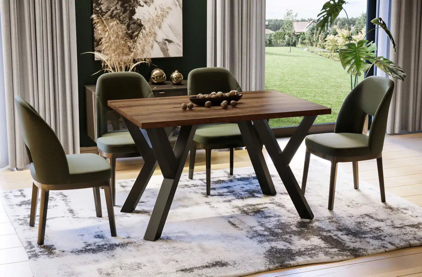 Der exquisite, ausziehbaren Holz Esstisch Pier von Endo Möbel - ein wahrer Blickfang für Ihr Esszimmer! Mit seiner innovativen Ausziehfunktion ist dieser Tisch perfekt für gesellige Abende mit Familie und Freunden geeignet