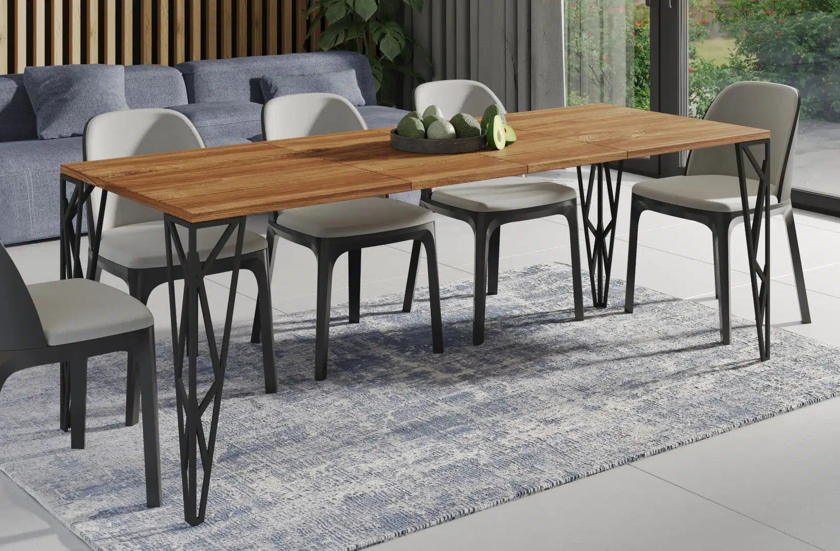 Der exquisite, ausziehbaren Holz Esstisch Rulo von Endo Möbel - ein wahrer Blickfang für Ihr Wohnzimmer! Mit seiner innovativen Ausziehfunktion ist dieser Tisch perfekt für gesellige Abende mit Familie und Freunden geeignet