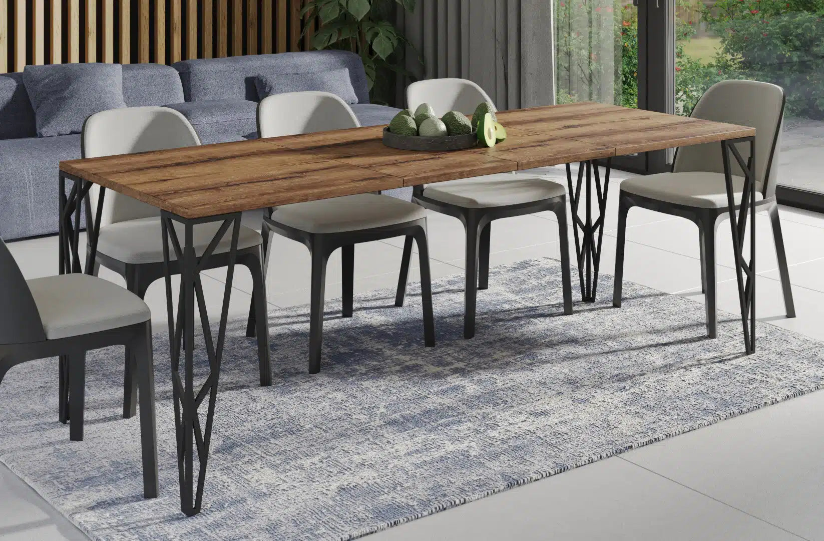 Der exquisite, ausziehbaren Holz Esstisch Rulo von Endo Möbel - ein wahrer Blickfang für Ihr Wohnzimmer! Mit seiner innovativen Ausziehfunktion ist dieser Tisch perfekt für gesellige Abende mit Familie und Freunden geeignet