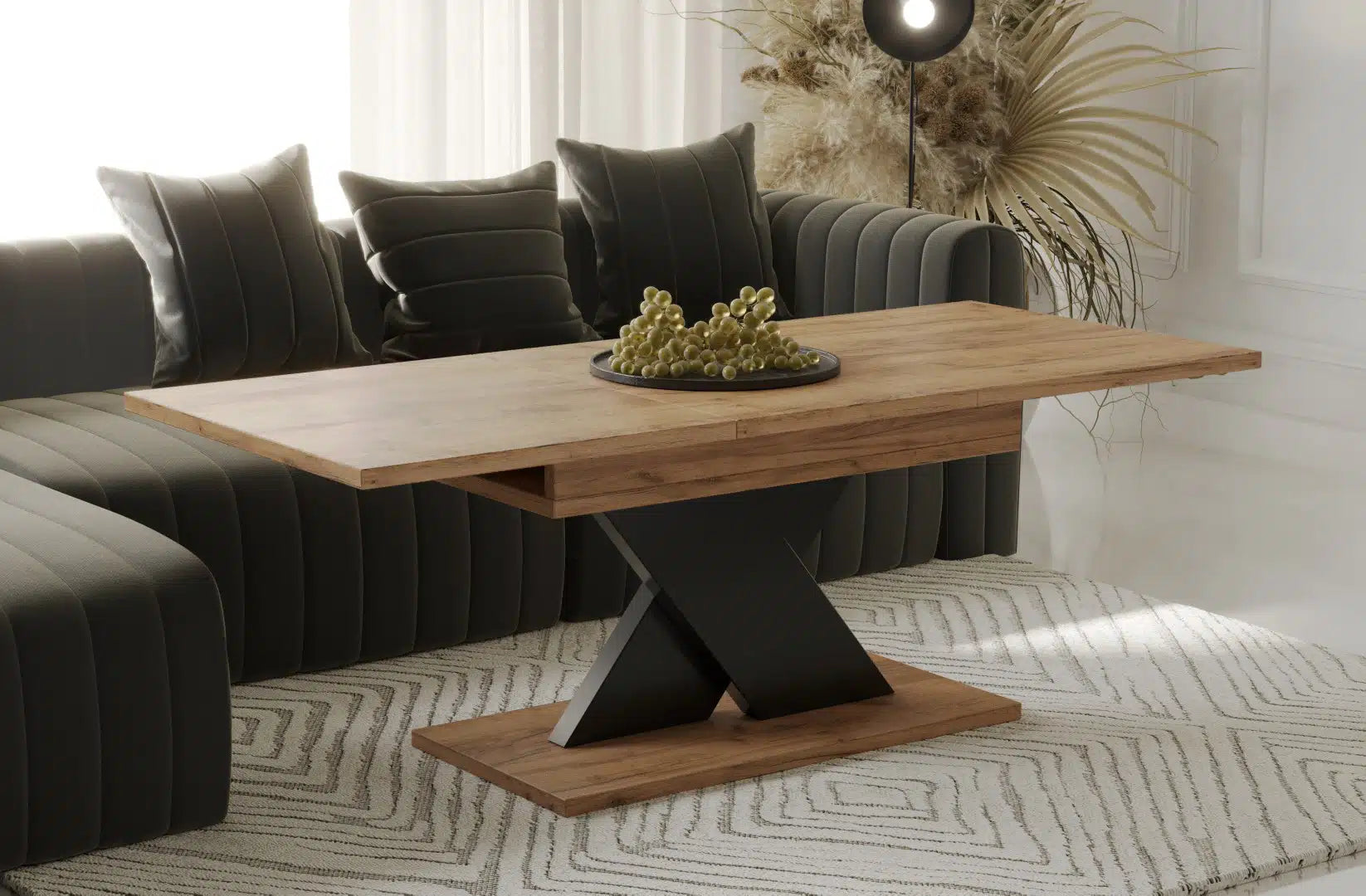 Der exquisite, ausziehbaren Holz Esstisch Ilo von Endo Möbel - ein wahrer Blickfang für Ihr Esszimmer! Mit seiner innovativen Ausziehfunktion ist dieser Tisch perfekt für gesellige Abende mit Familie und Freunden geeignet