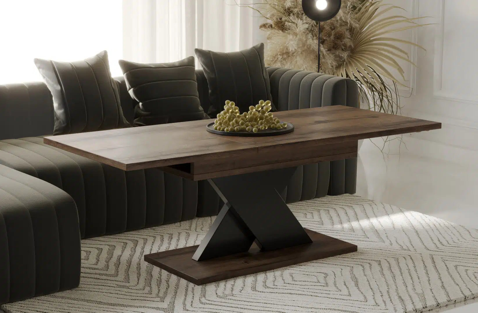 Der exquisite, ausziehbaren Holz Esstisch Ilo von Endo Möbel - ein wahrer Blickfang für Ihr Esszimmer! Mit seiner innovativen Ausziehfunktion ist dieser Tisch perfekt für gesellige Abende mit Familie und Freunden geeignet
