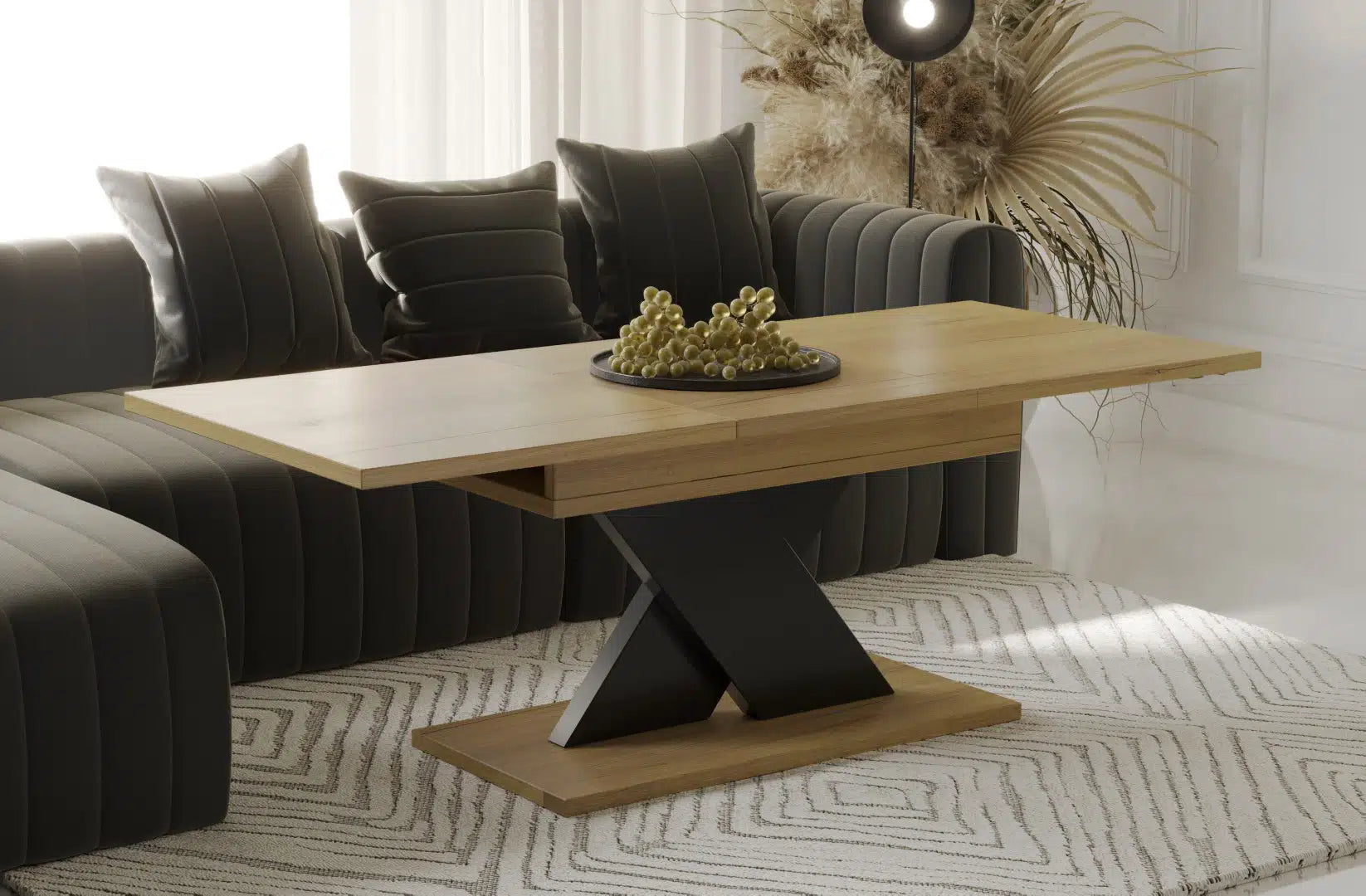 Der exquisite, ausziehbaren Holz Esstisch Ilo von Endo Möbel - ein wahrer Blickfang für Ihr Esszimmer! Mit seiner innovativen Ausziehfunktion ist dieser Tisch perfekt für gesellige Abende mit Familie und Freunden geeignet
