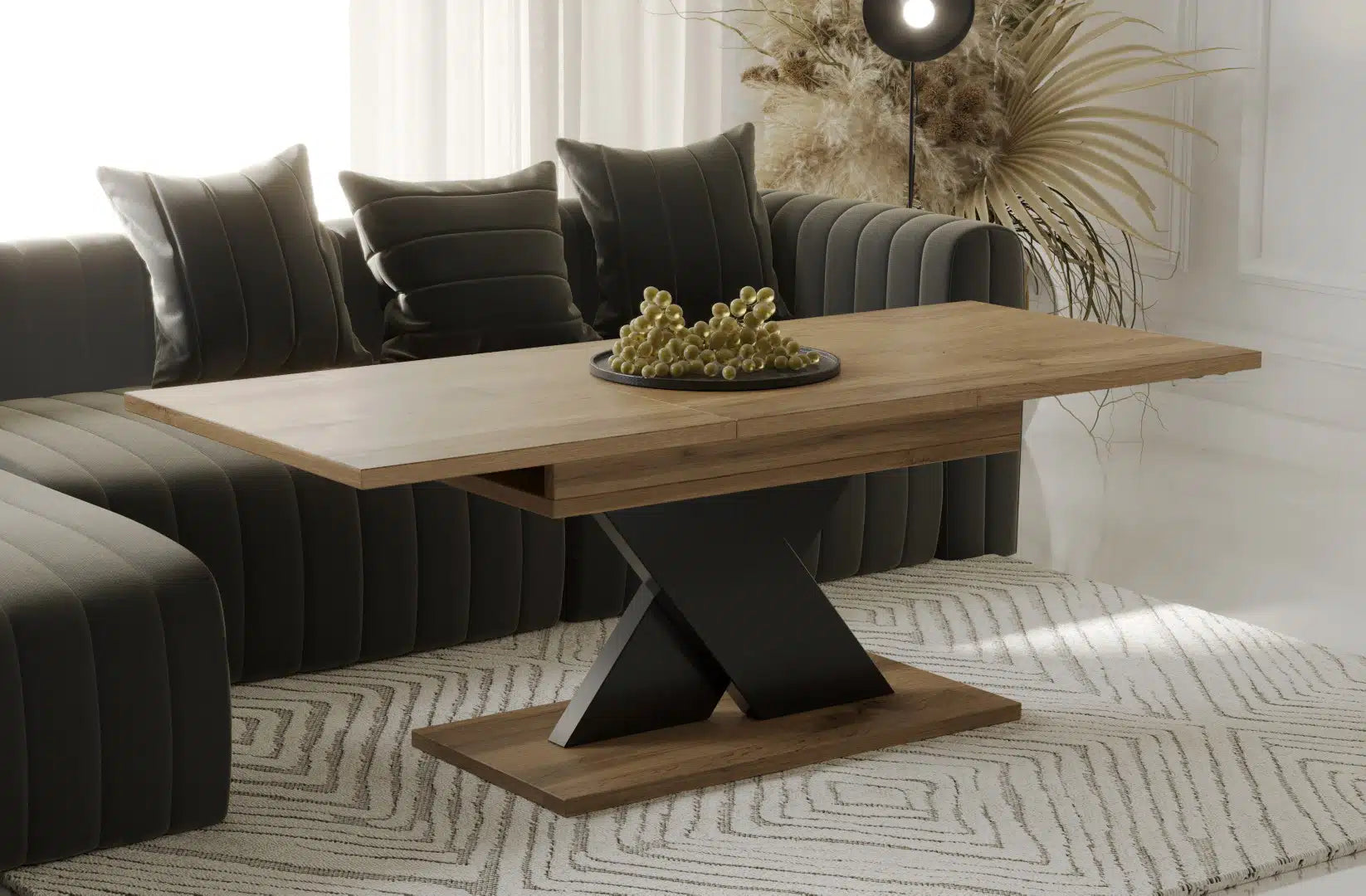 Der exquisite, ausziehbaren Holz Esstisch Ilo von Endo Möbel - ein wahrer Blickfang für Ihr Esszimmer! Mit seiner innovativen Ausziehfunktion ist dieser Tisch perfekt für gesellige Abende mit Familie und Freunden geeignet