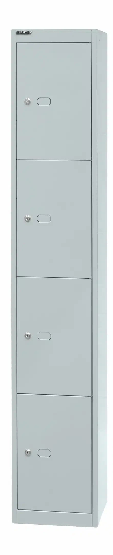Garderoben- & Schließfachsystem OFFICE - Bisley Garderobenschrank Office, 1 Abteil, 1 Fach, T 457 mm, Farbe silber
