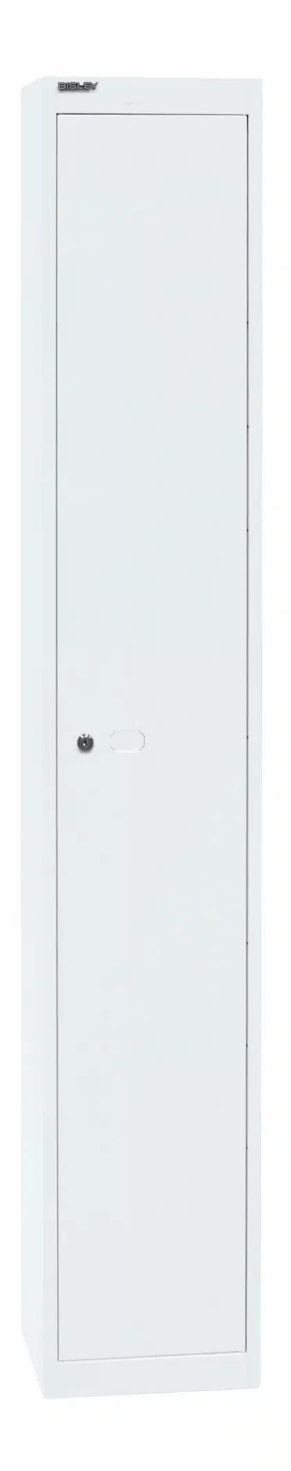 Garderoben- & Schließfachsystem OFFICE - Bisley Garderobenschrank Office, 1 Abteil, 1 Fach, T 457 mm, Farbe silber
