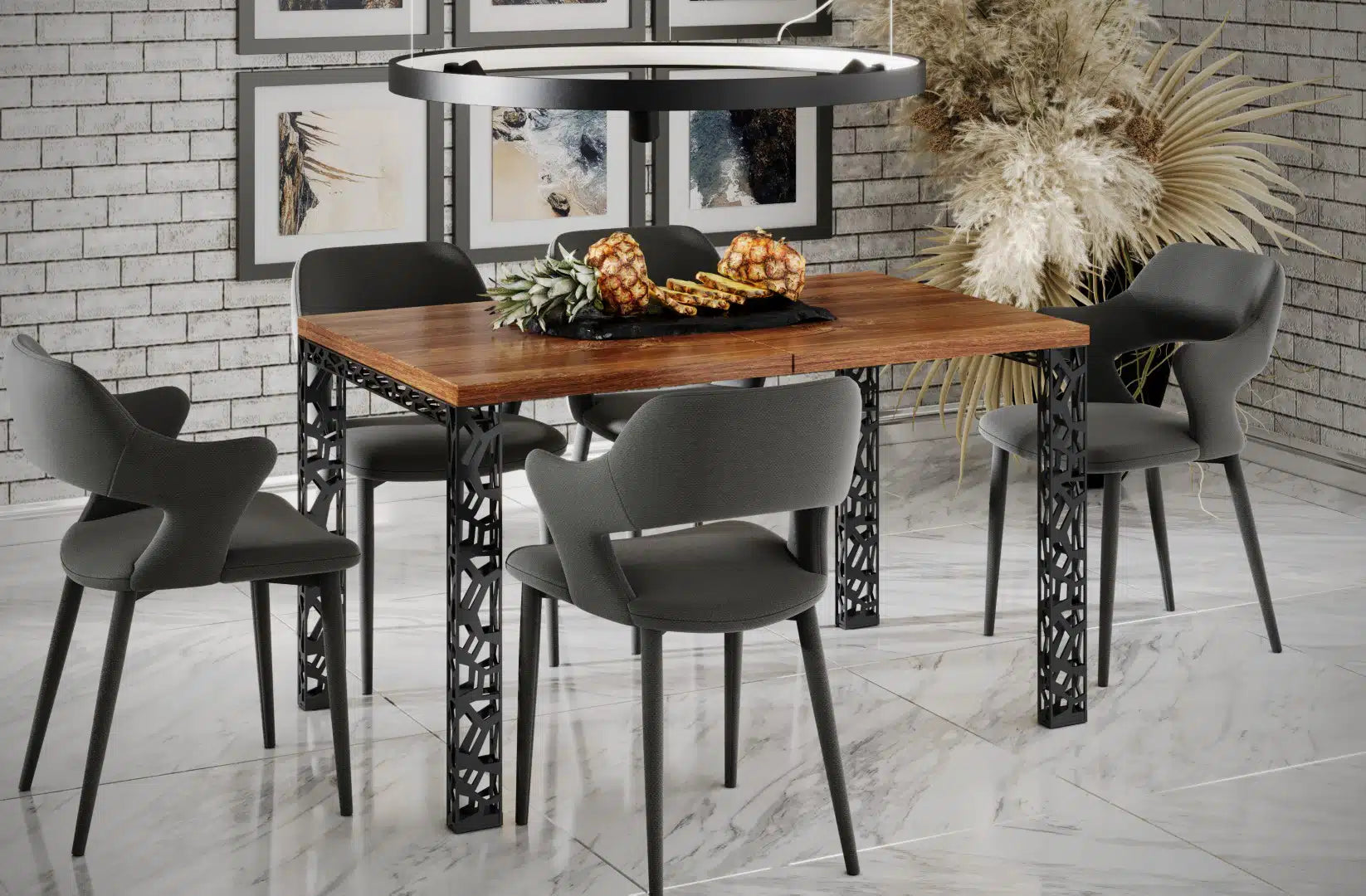 Der exquisite, ausziehbaren Holz Esstisch Matio von Endo Möbel - ein wahrer Blickfang für Ihr Esszimmer! Mit seiner innovativen Ausziehfunktion ist dieser Tisch perfekt für gesellige Abende mit Familie und Freunden geeignet