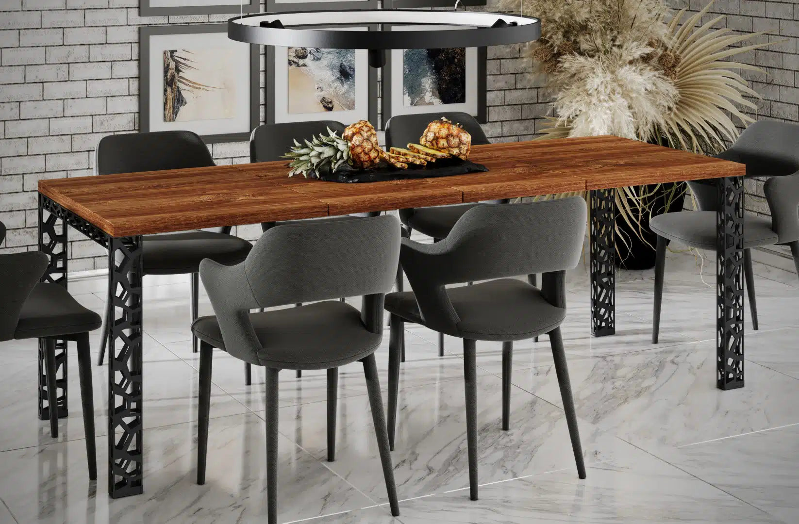 Der exquisite, ausziehbaren Holz Esstisch Matio von Endo Möbel - ein wahrer Blickfang für Ihr Esszimmer! Mit seiner innovativen Ausziehfunktion ist dieser Tisch perfekt für gesellige Abende mit Familie und Freunden geeignet