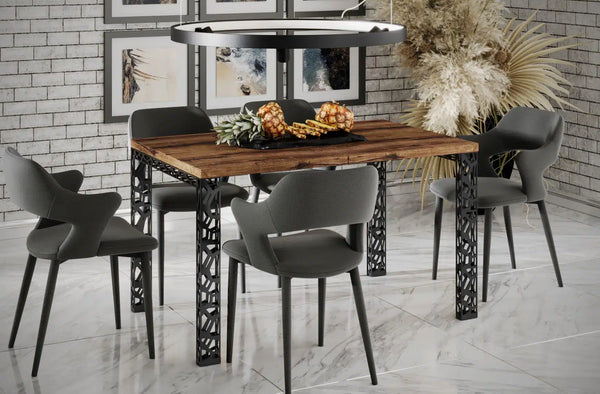Der exquisite, ausziehbaren Holz Esstisch Matio von Endo Möbel - ein wahrer Blickfang für Ihr Esszimmer! Mit seiner innovativen Ausziehfunktion ist dieser Tisch perfekt für gesellige Abende mit Familie und Freunden geeignet