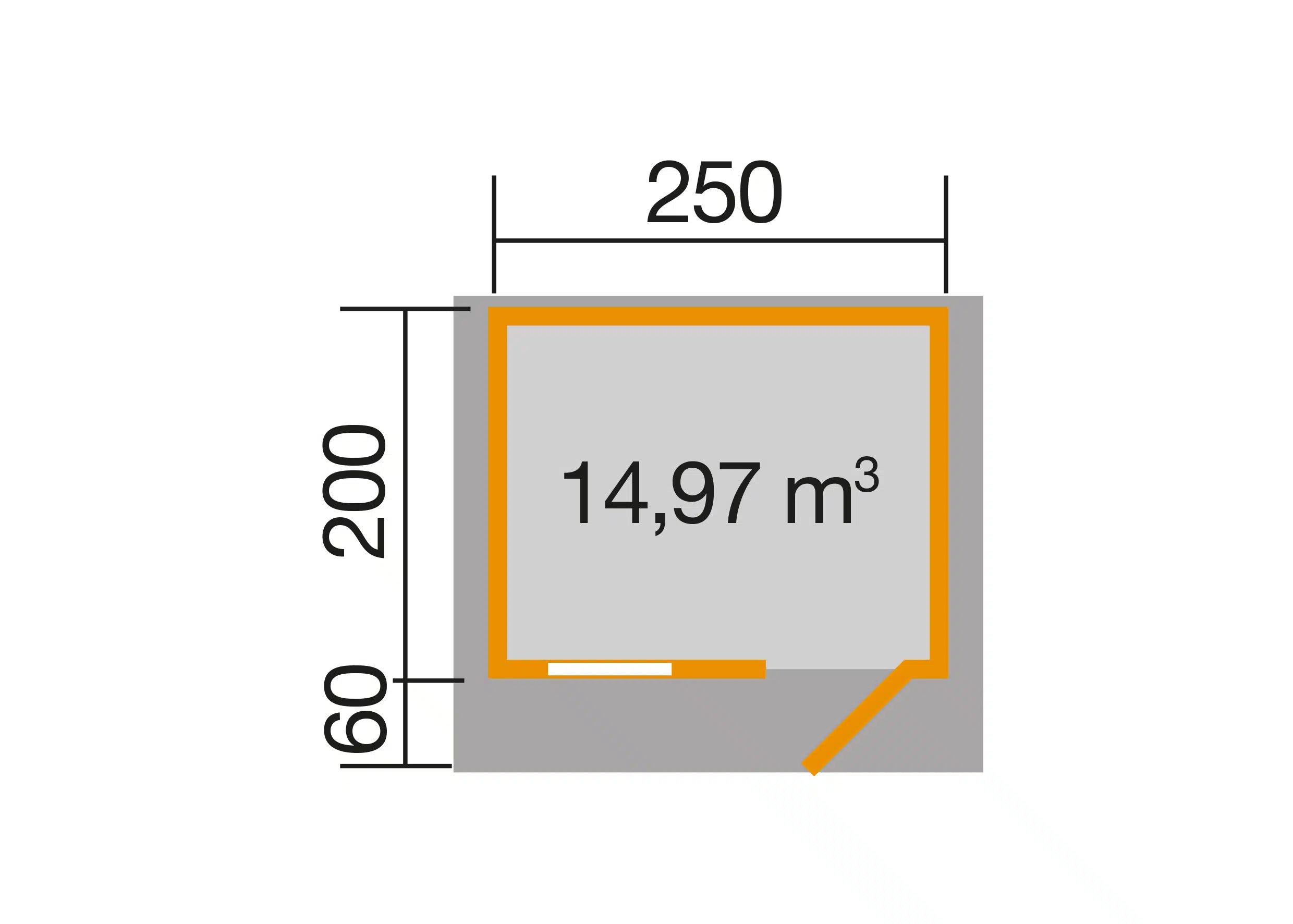 gartenhaus maße 250x260