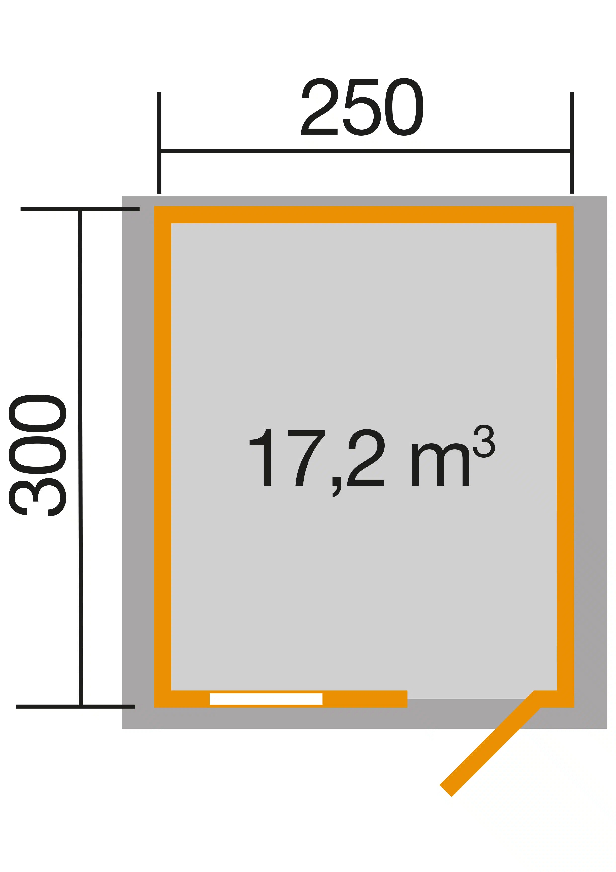 Gartenhaus maße 300x250