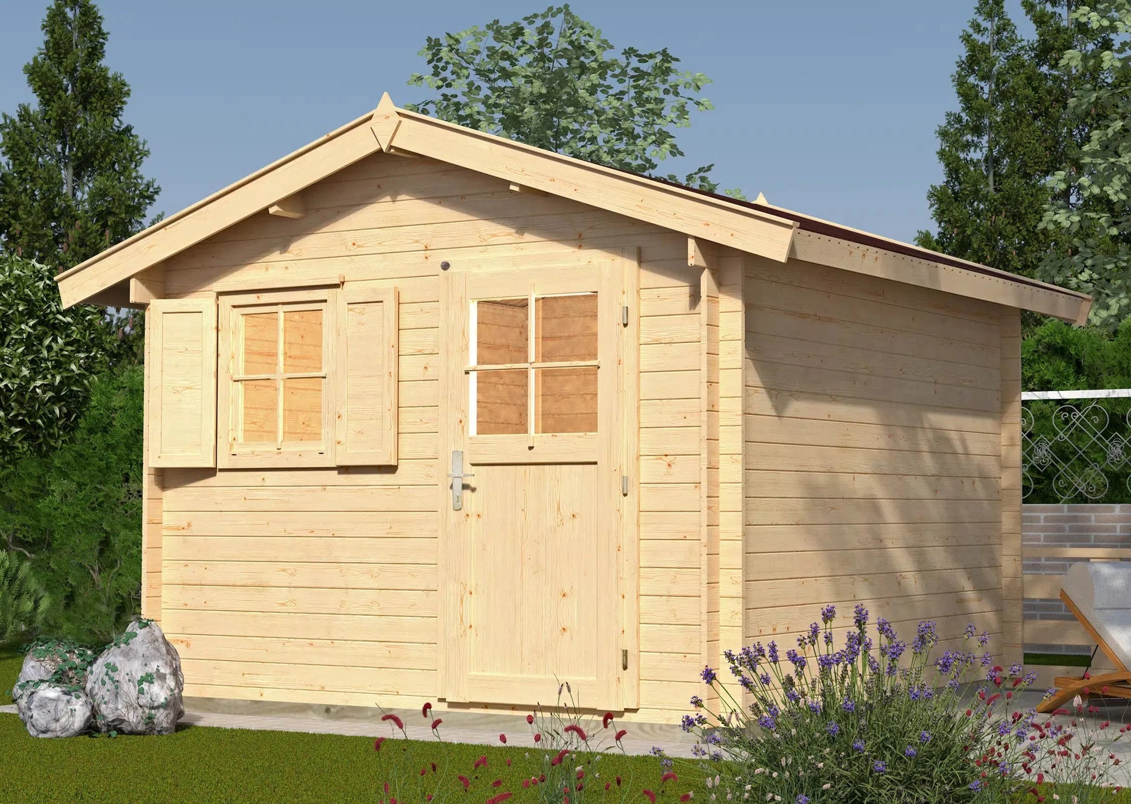 Weka Gartenhaus mit Satteldach aus Fichtenholz - verstauen sie ihr Gartenwerkzeug