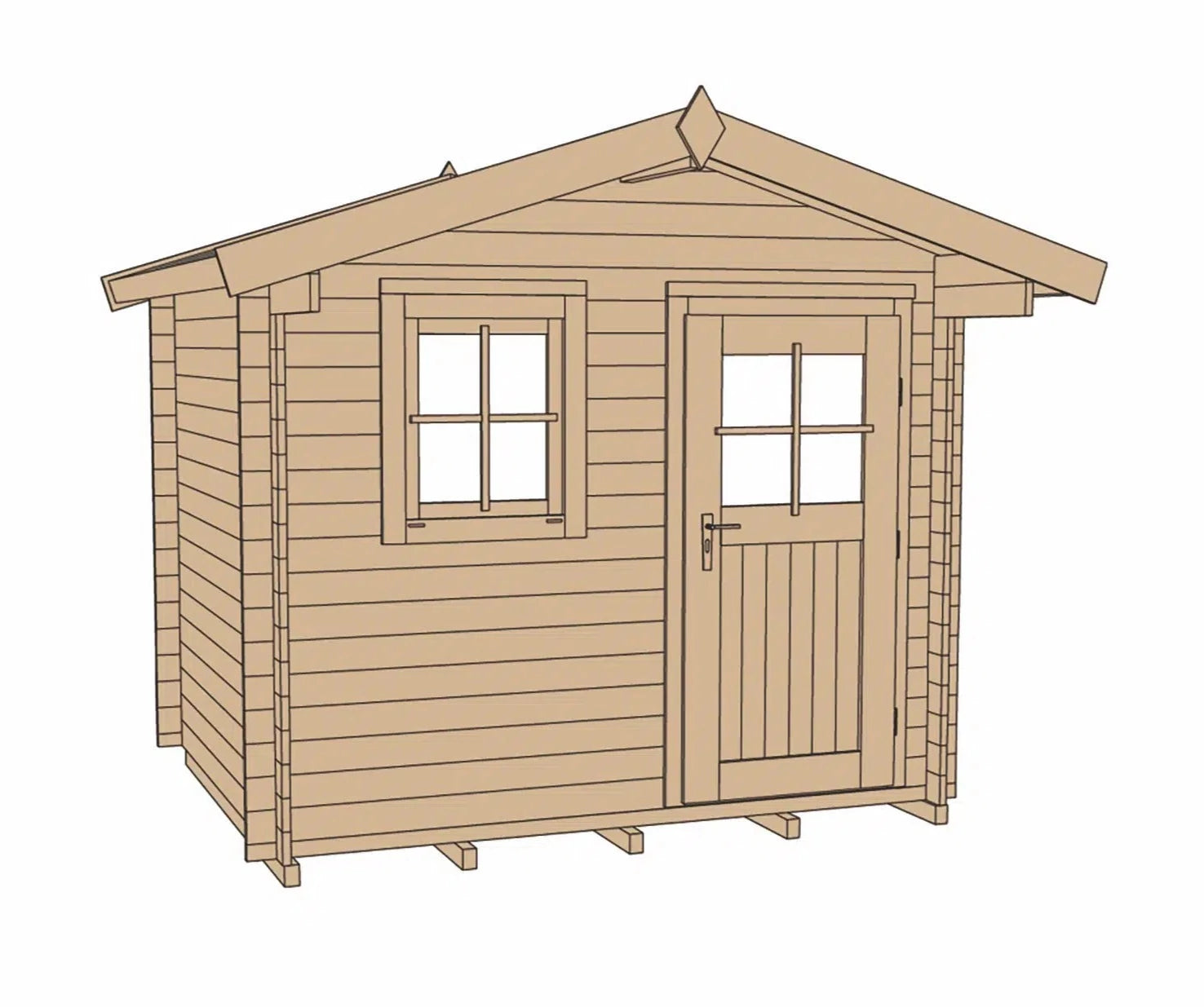 Weka Gartenhaus mit Satteldach aus Fichtenholz - verstauen sie ihr Gartenwerkzeug