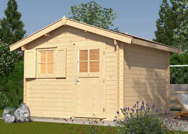 Weka Gartenhaus mit Satteldach aus Fichtenholz - verstauen sie ihr Gartenwerkzeug