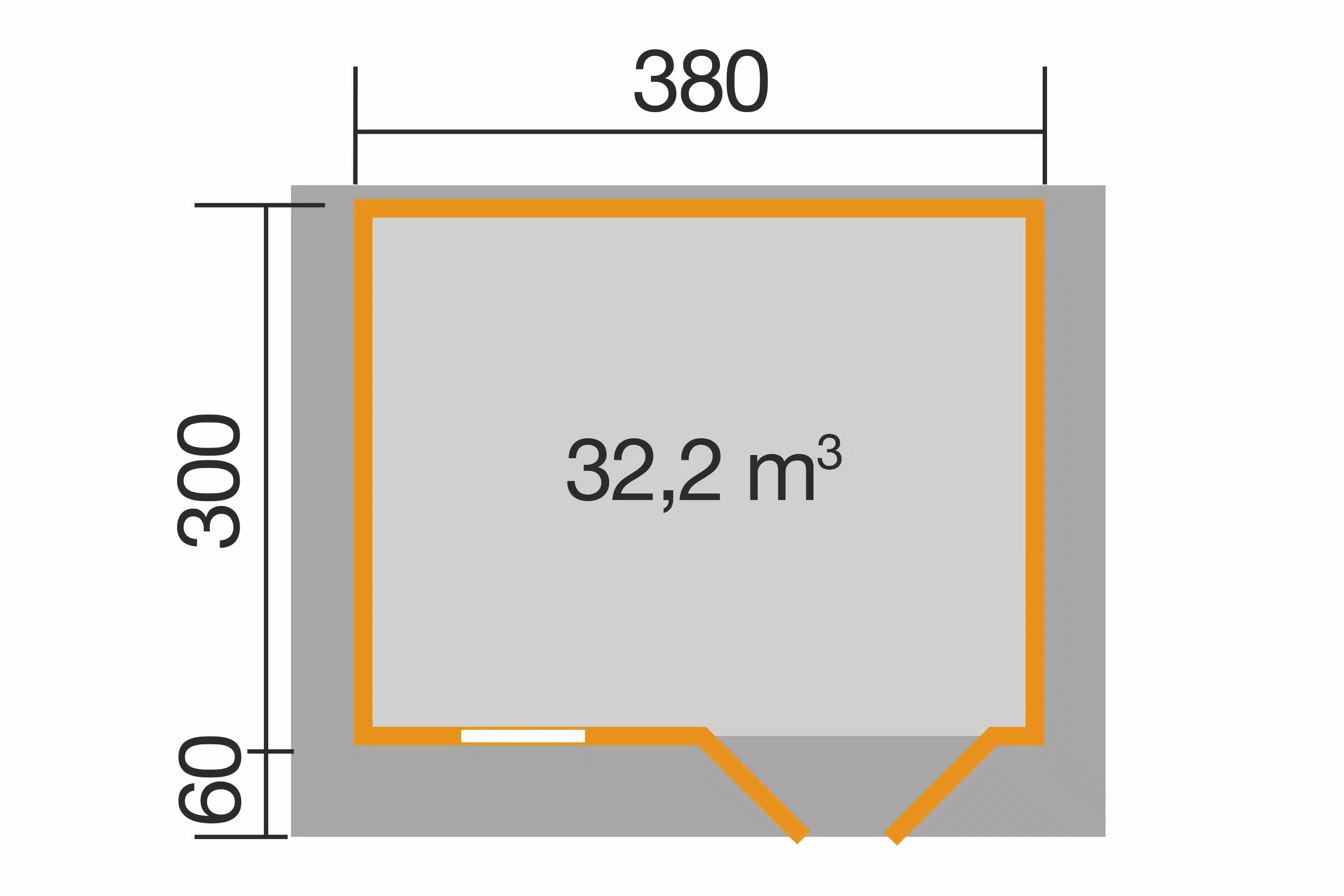 Gartenhaus Maße 380x300