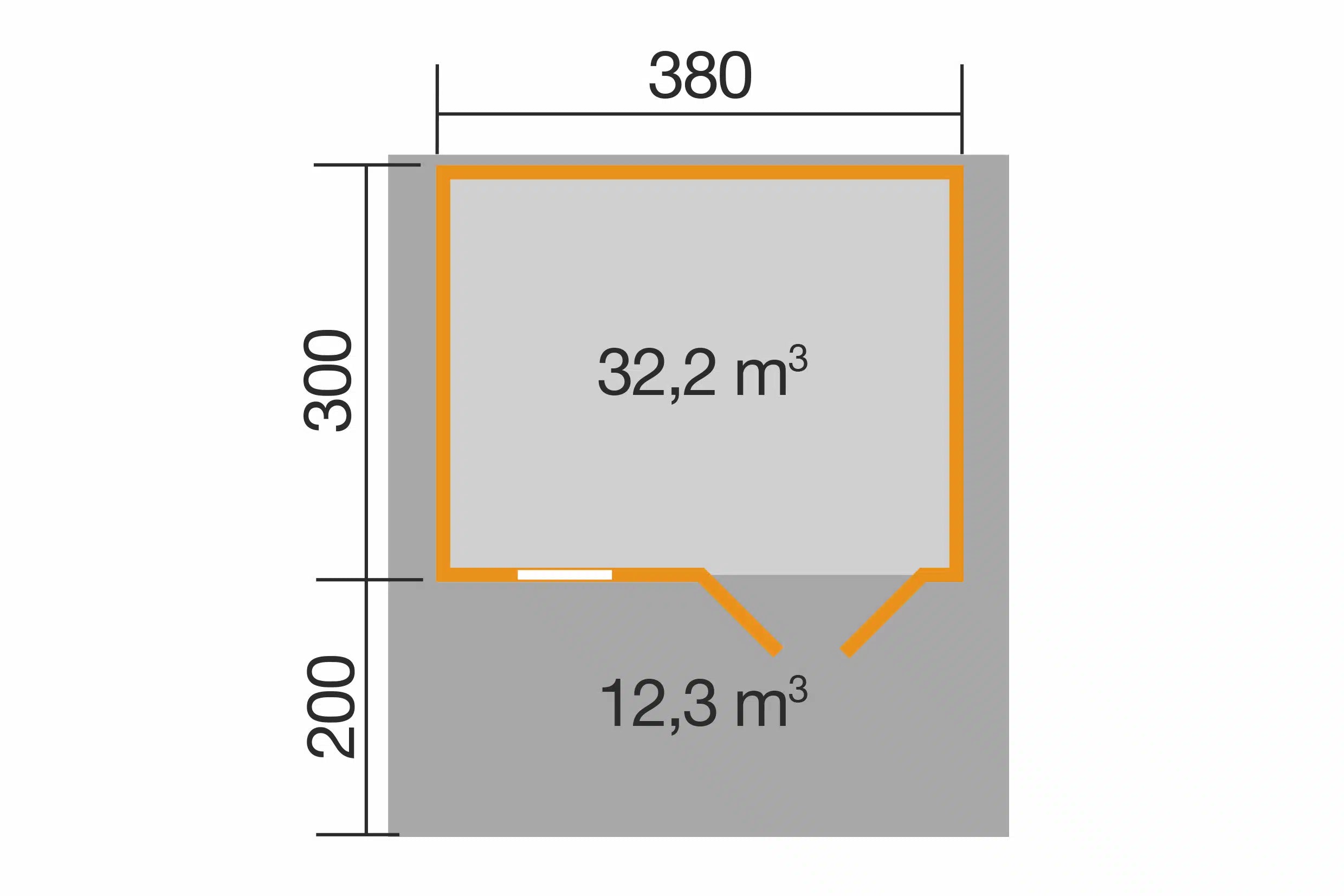 Gartenhaus Maße 380x300