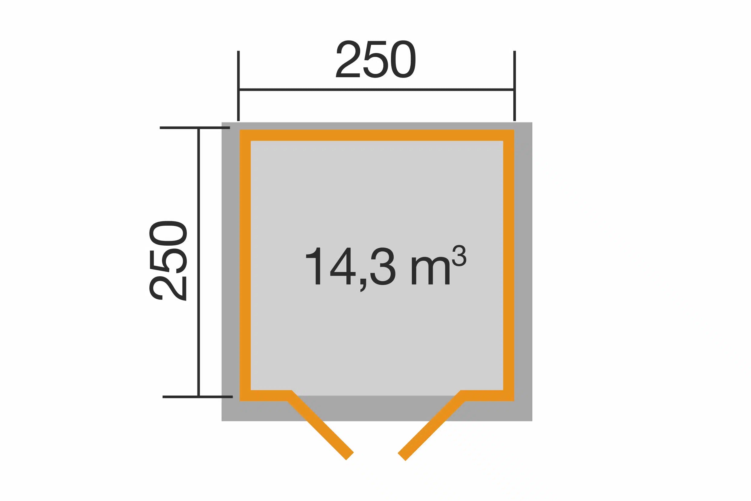 gartenhaus maße 250x250