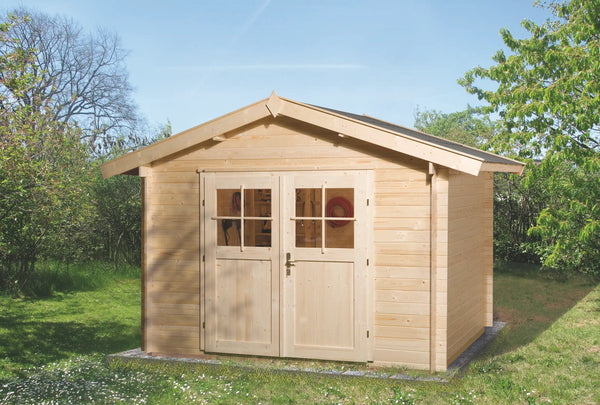 Weka Gartenhaus mit Satteldach aus Fichtenholz - zum wohnen oder verstauen ihrer Gartenwerkzeuge