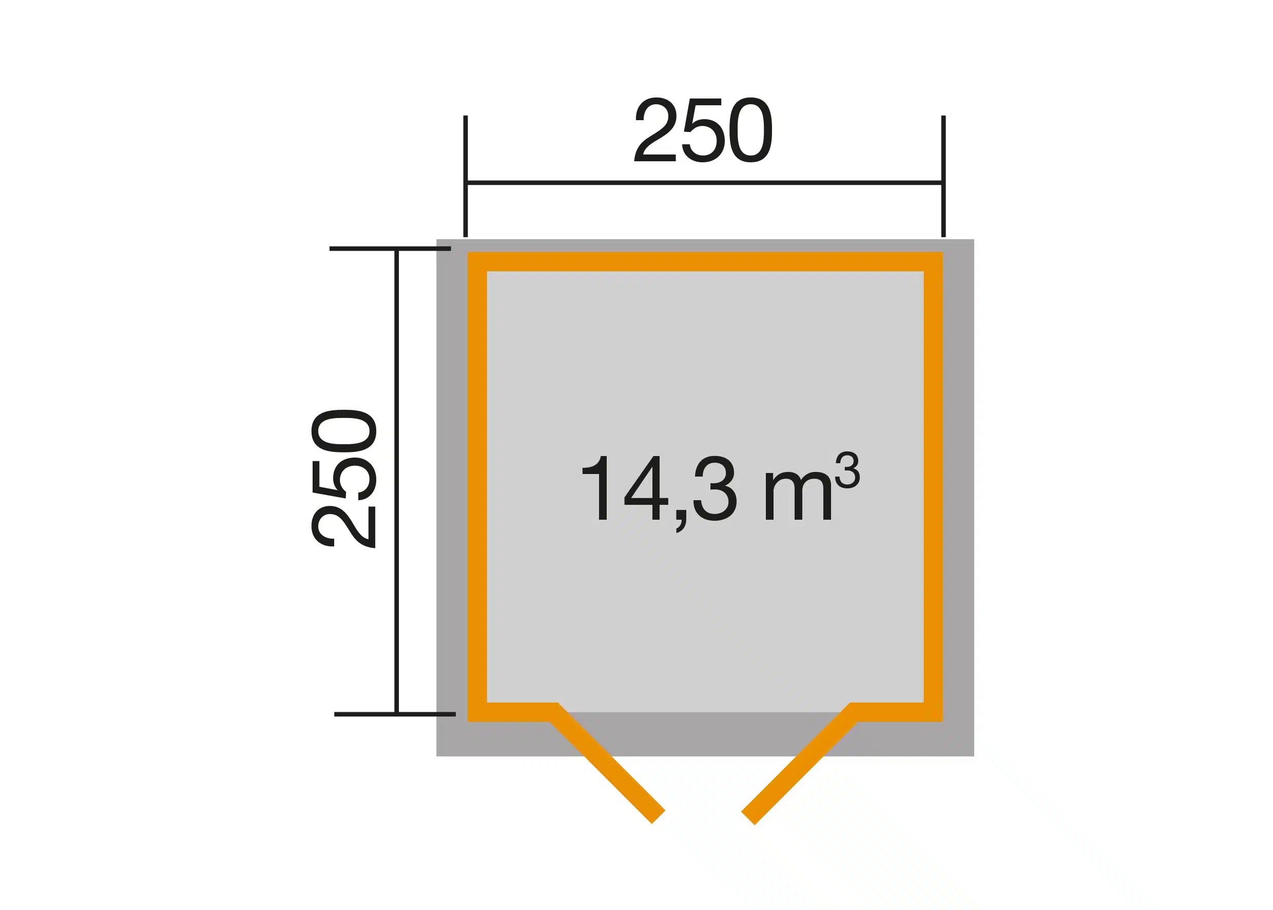 Gartenhaus maße 250x250