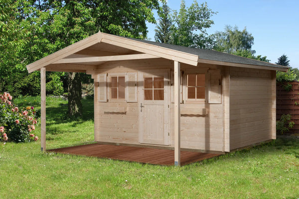 Weka Gartenhaus mit Veranda aus Fichtenholz mit Satteldach - Nutzen Sie den Wohnraum als Wohlfühl-Oase oder zum verstauen ihrer Garten Werkzeuge