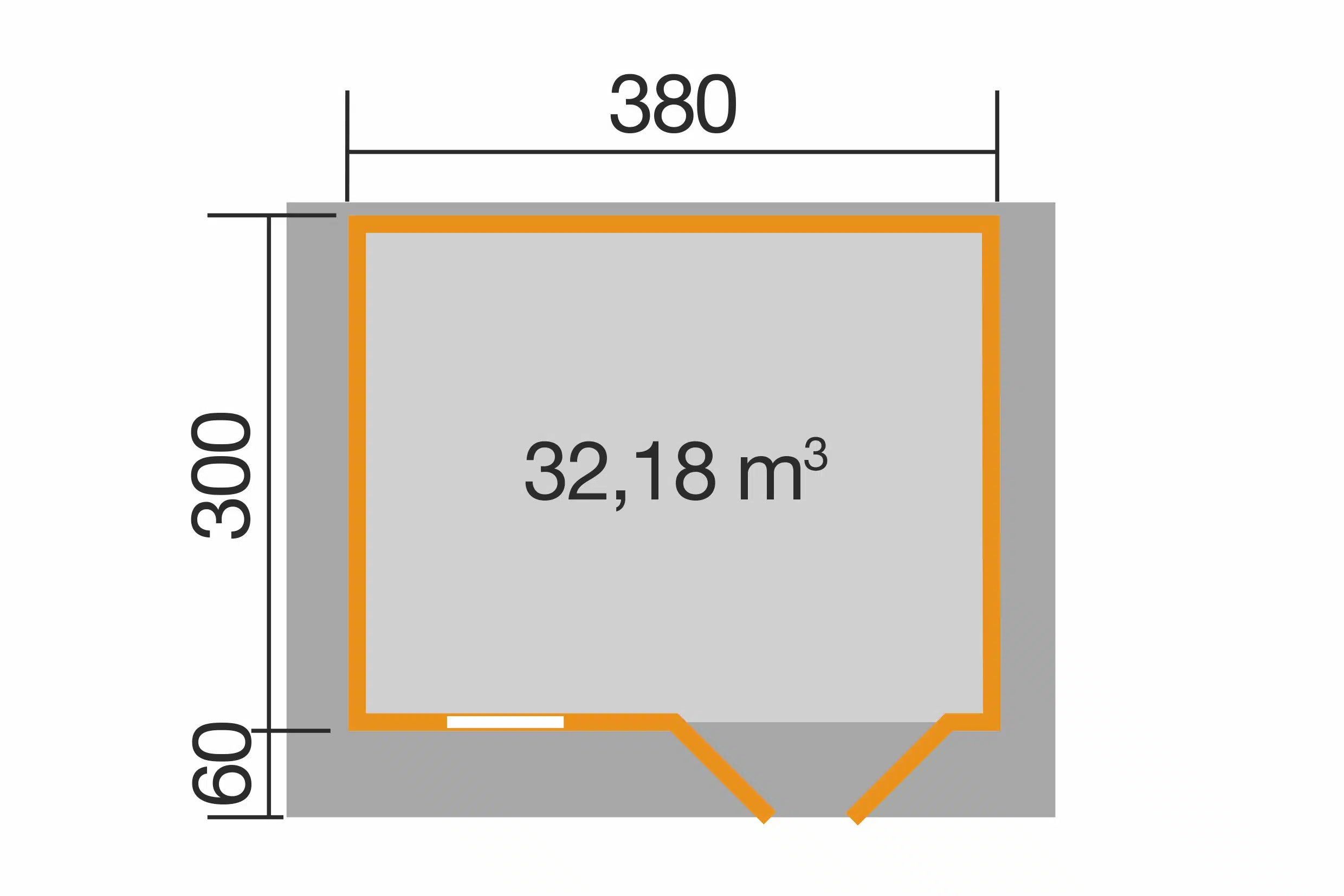 Gartenhaus Maße 380x300