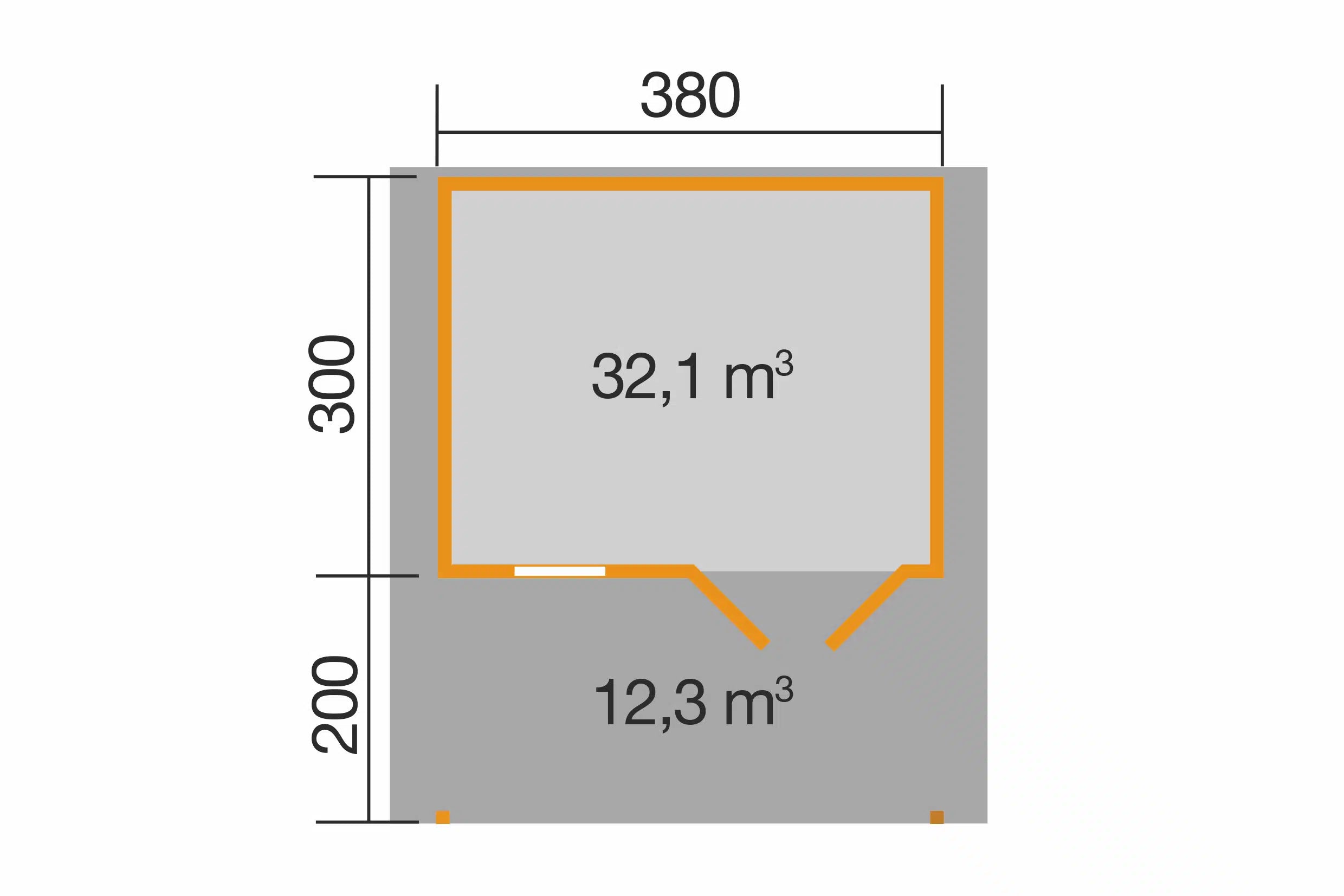 Gartenhaus Größe 380x500