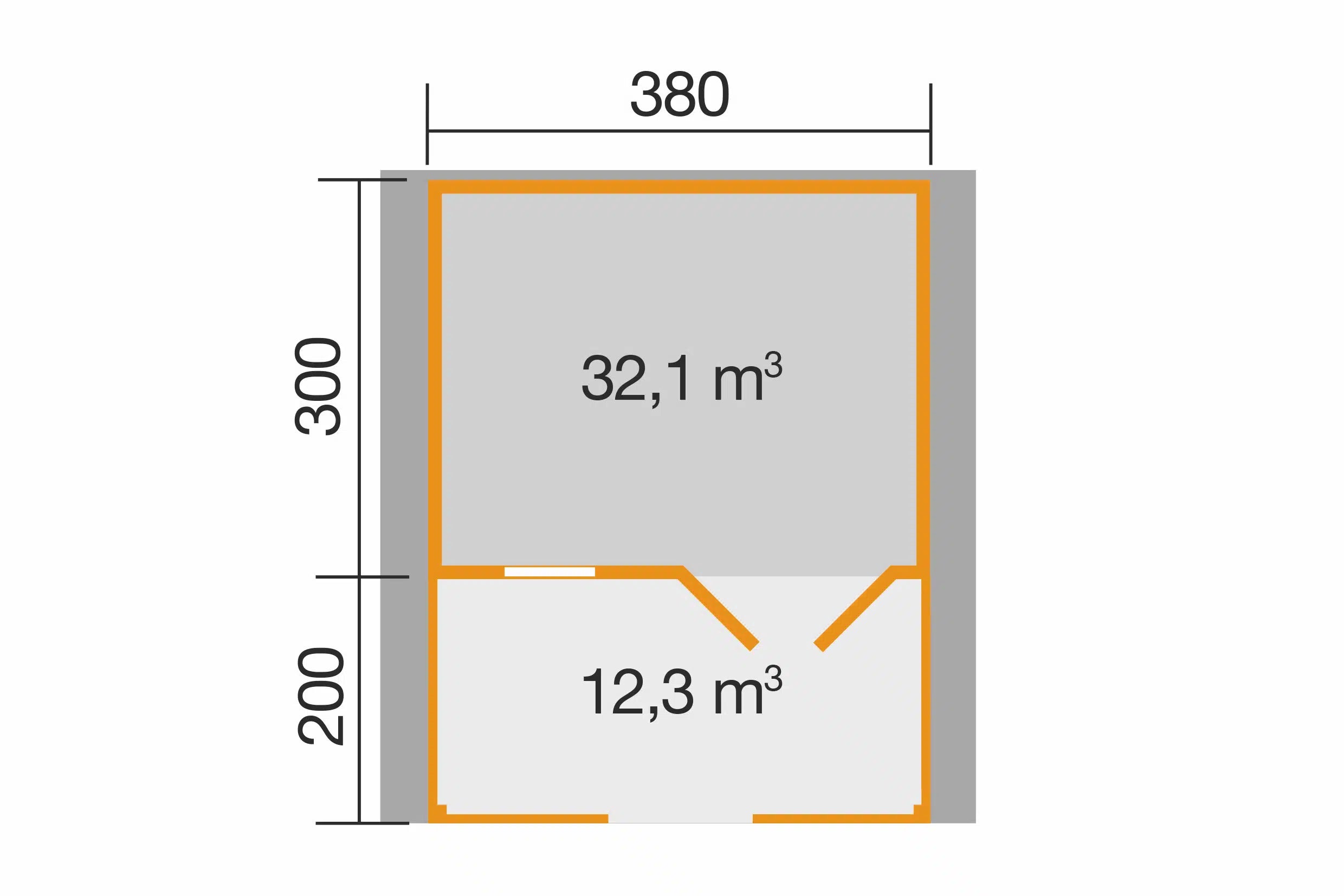 Gartenhaus Maße 380x500