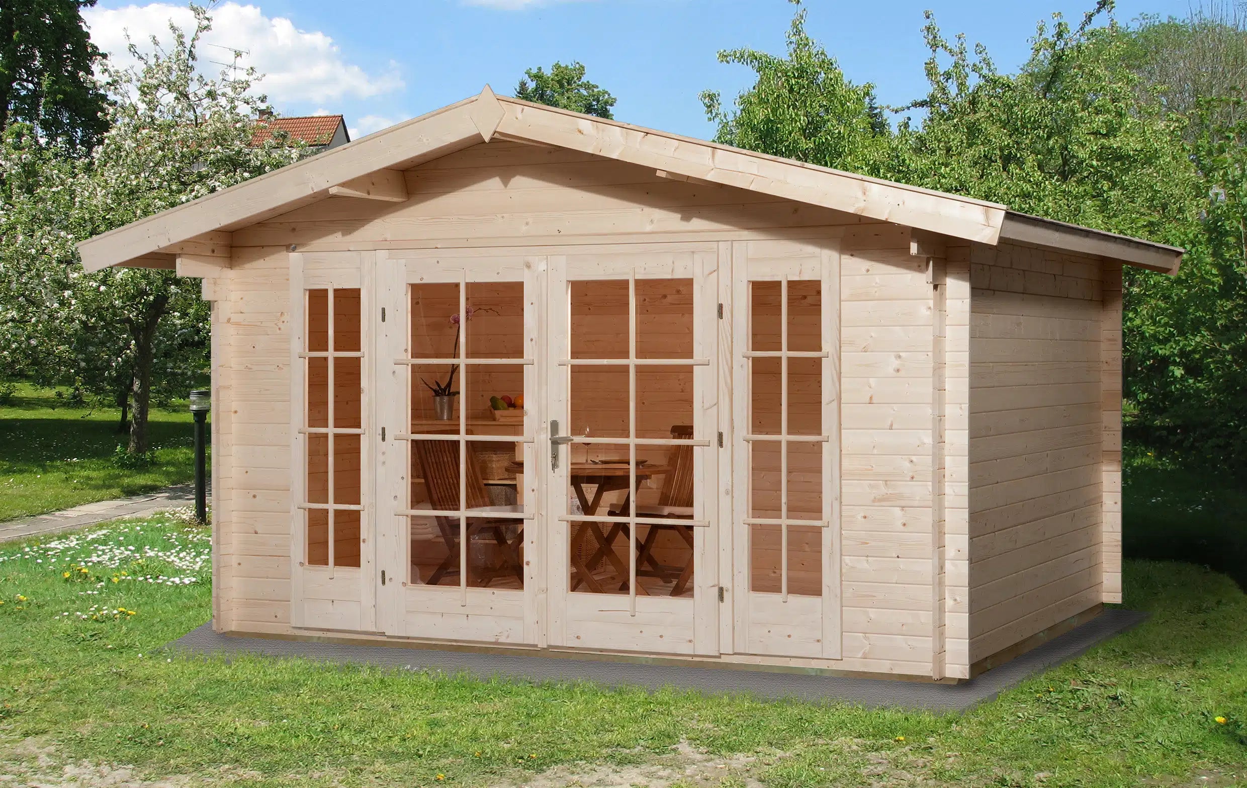 Weka Gartenhaus mit Satteldach aus Fichtenholz - Nutzen Sie den Wohnraum als Wohlfühl-Oase oder zum verstauen ihrer Garten Werkzeuge