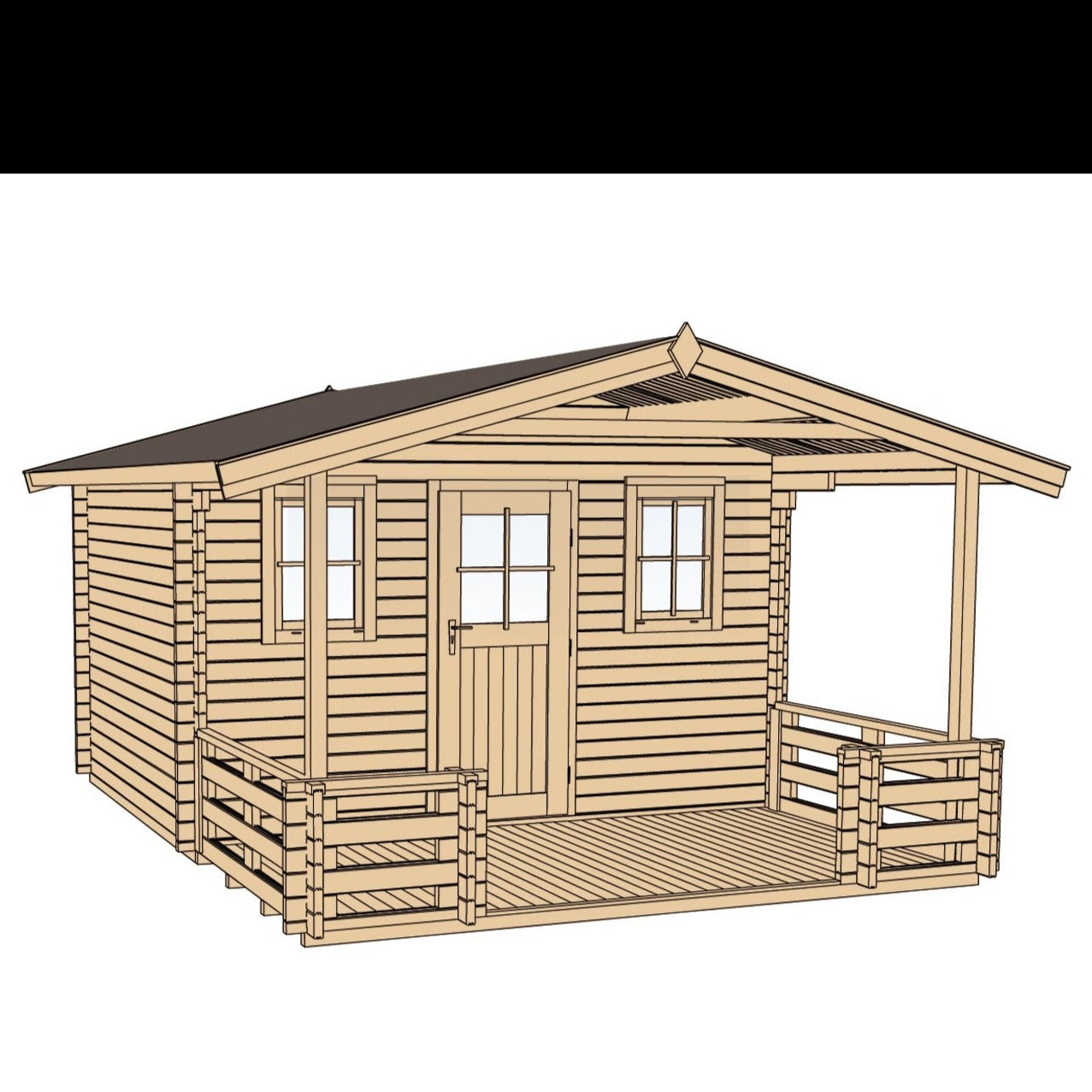 Weka Gartenhaus mit Veranda und Satteldach aus Fichtenholz - Nutzen Sie den Wohnraum als Wohlfühl-Oase oder zum verstauen ihrer Garten Werkzeuge
