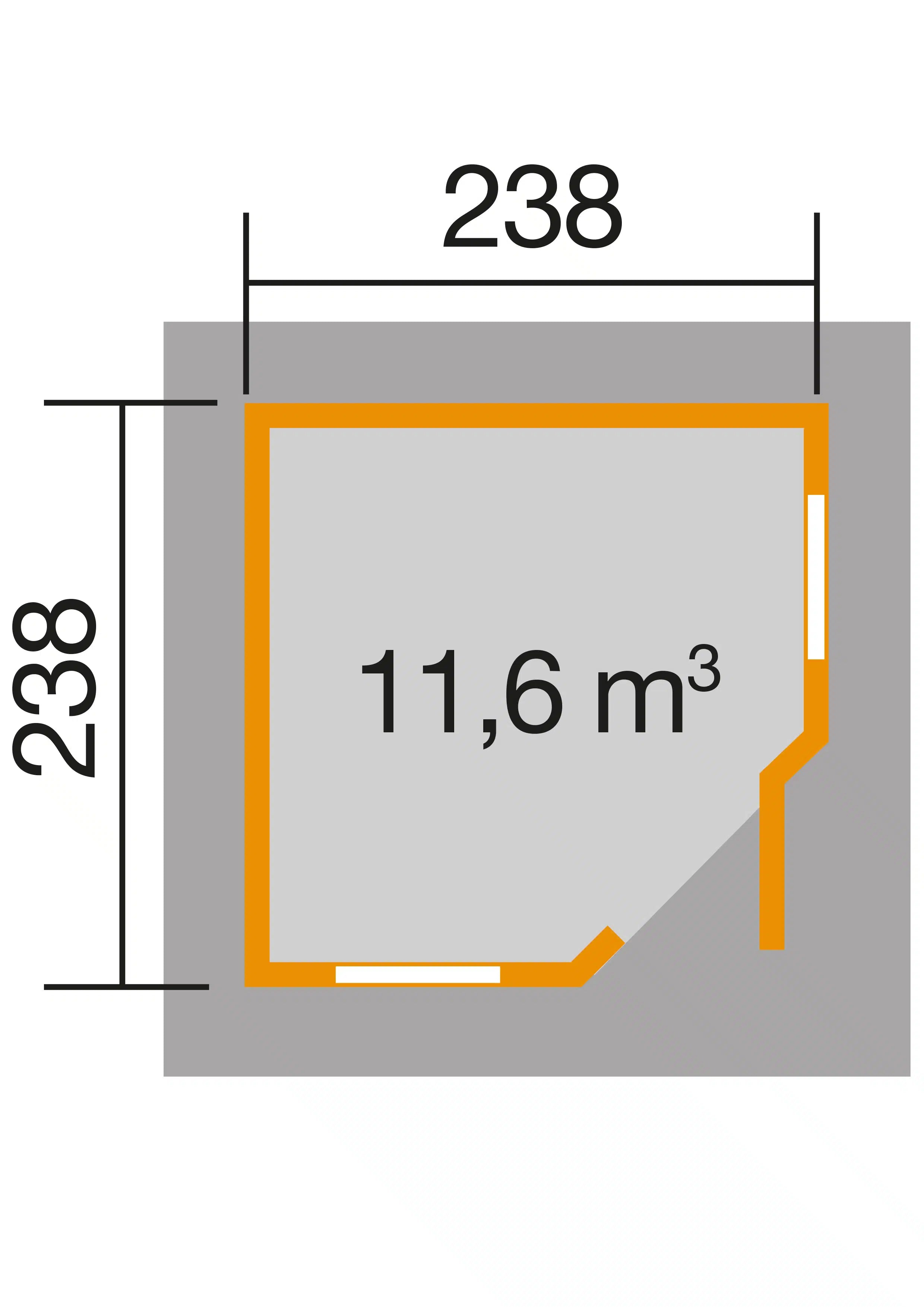 Gartenhaus Maße 238x238