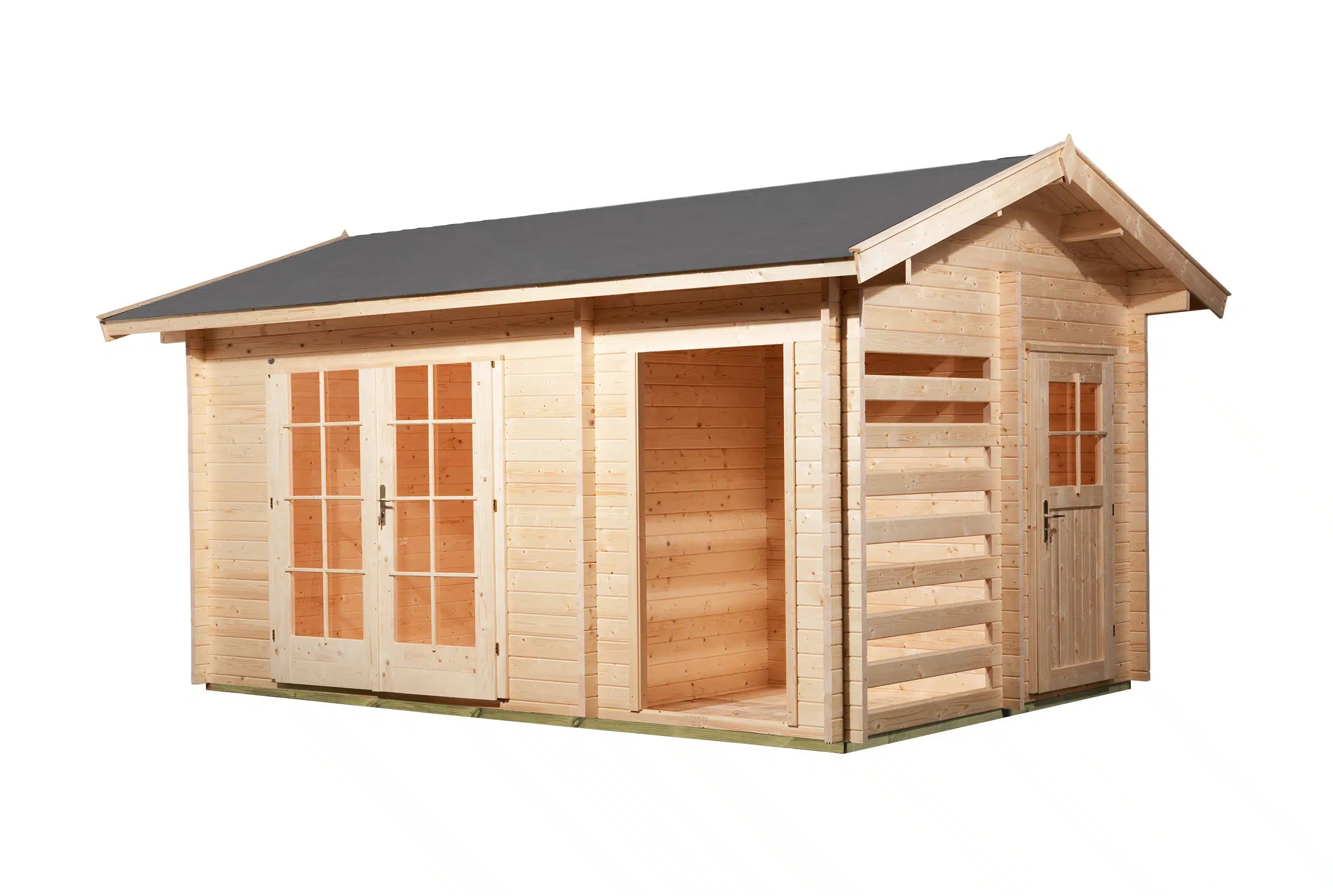 Weka Gartenhaus mit Lager aus Fichtenholz Satteldach - Nutzen Sie Ihren Garten als Wohnerweiterung oder zum verstauen ihrer Werkzeuge