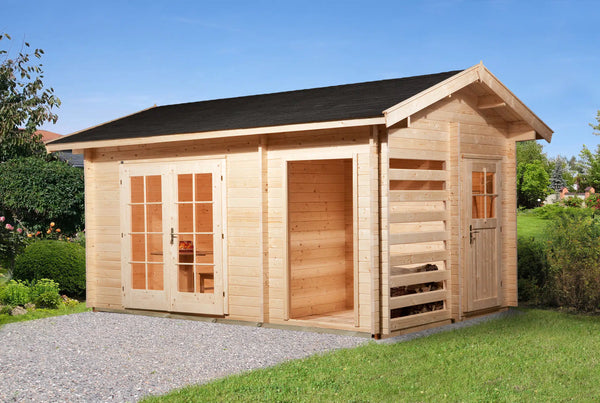 Weka Gartenhaus mit Lager aus Fichtenholz Satteldach - Nutzen Sie Ihren Garten als Wohnerweiterung oder zum verstauen ihrer Werkzeuge