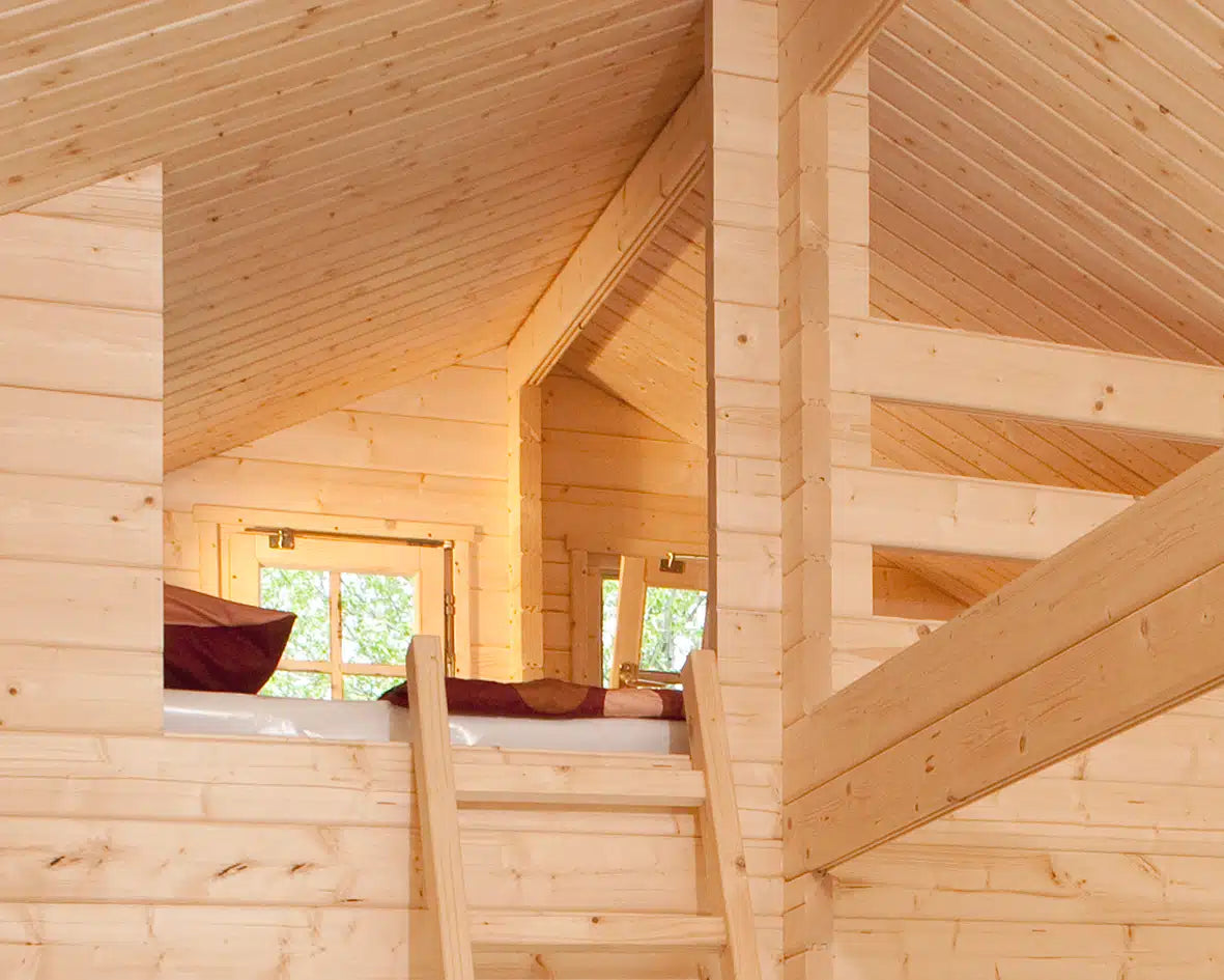 Ferienhaus Typ 155, 45 mm, Panorama-Doppeltüre, 2 Etagen