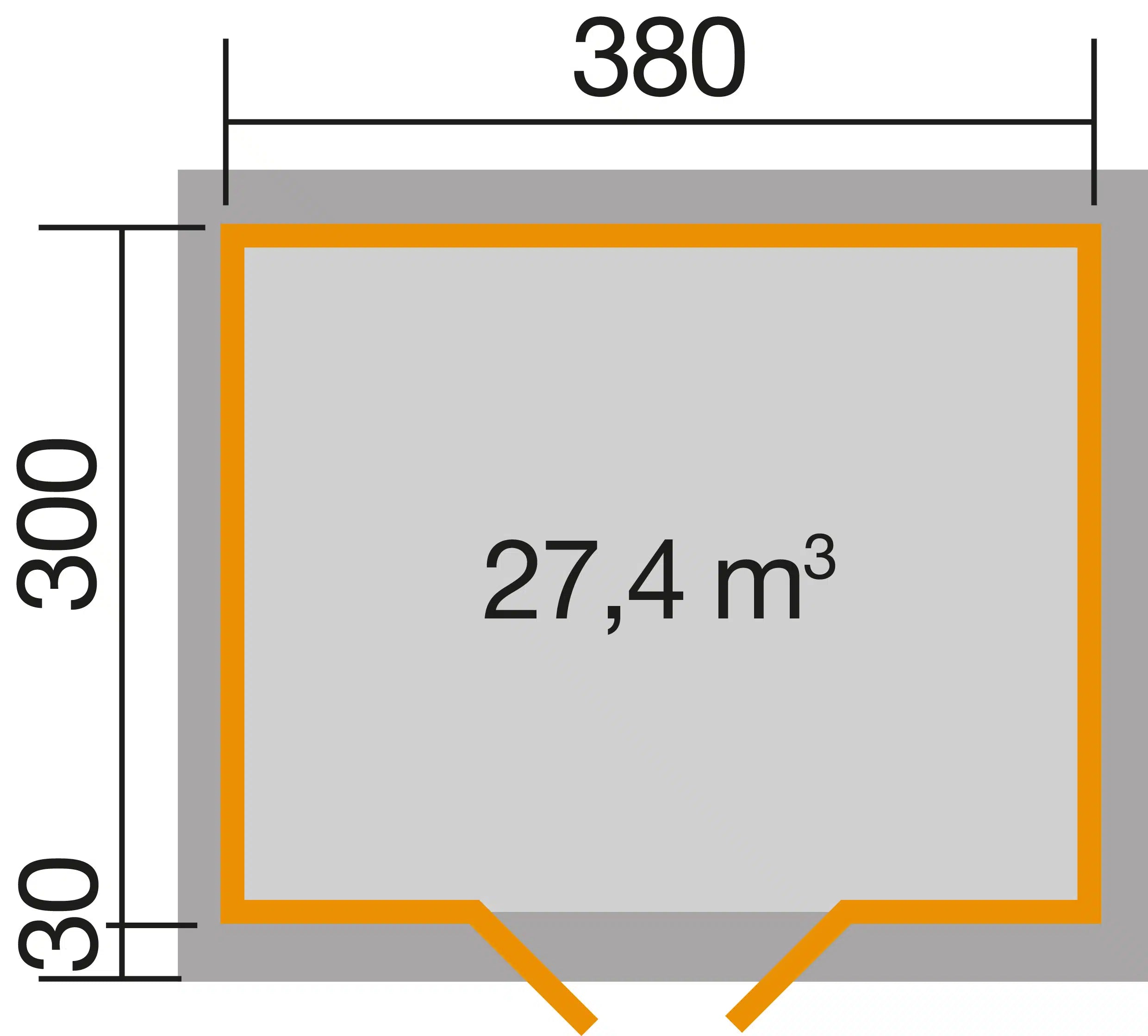 Gartenhaus Maße 380x300